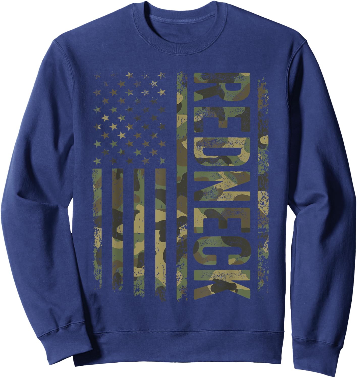Redneck Army Camouflage American Flag Desert Camo Sweatshirt - Sweatshirt | Navy