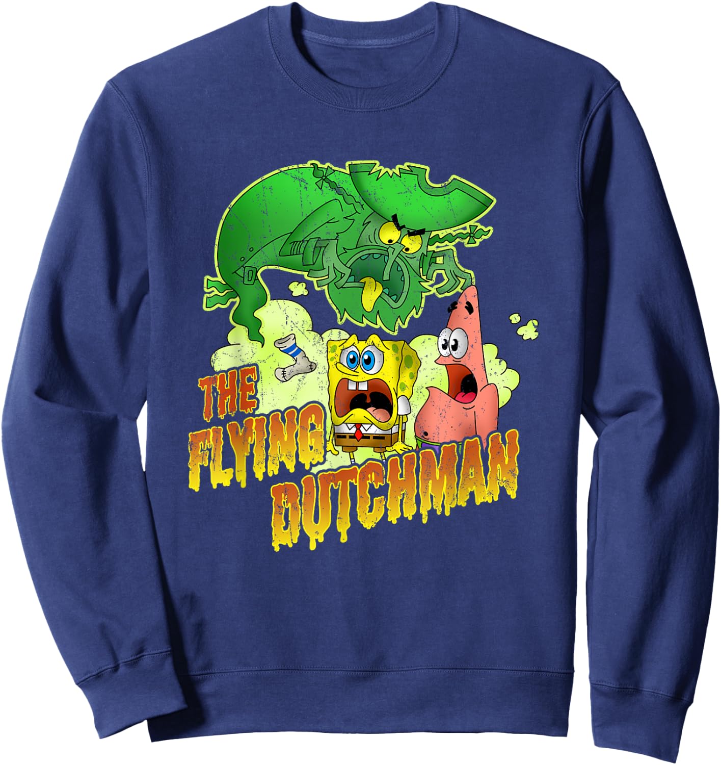 SpongeBob SquarePants The Flying Dutchman Distressed Sweatshirt - Sweatshirt | Navy