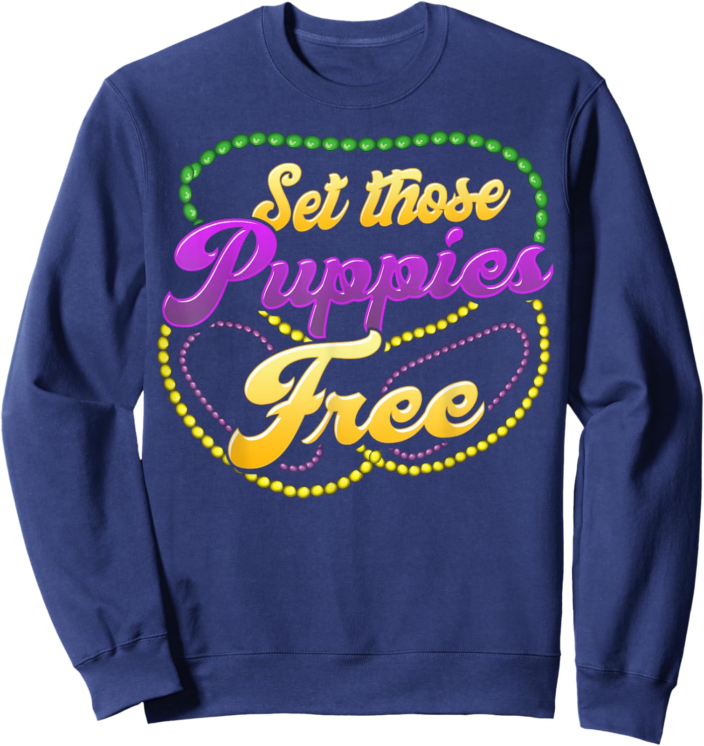 Mardis Gras Festival Beads, Boobs. Sweatshirt - Sweatshirt | Navy