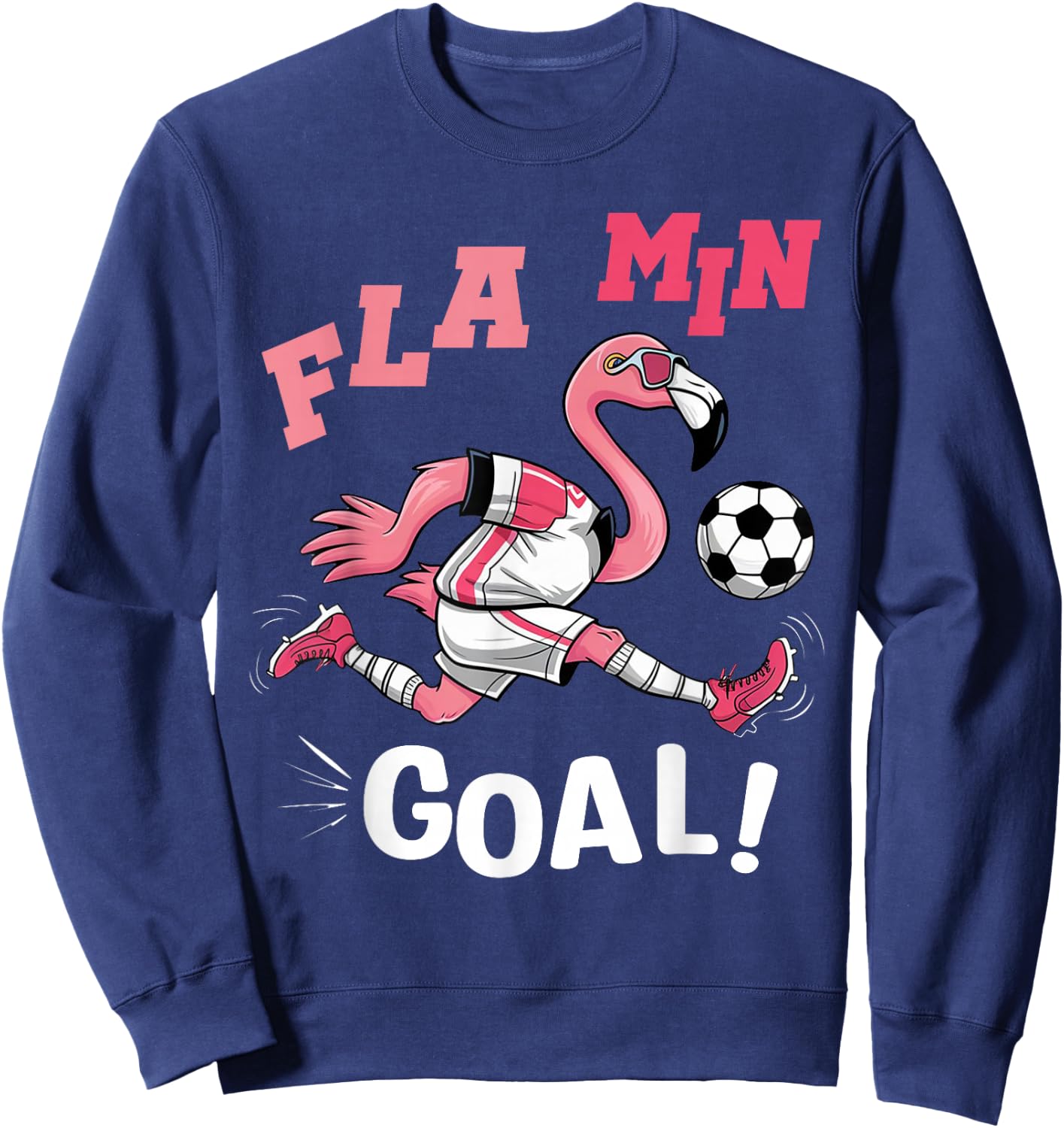 Flamingo Playing Football FLA MIN GOAL Soccer Football Sweatshirt - Sweatshirt | Navy
