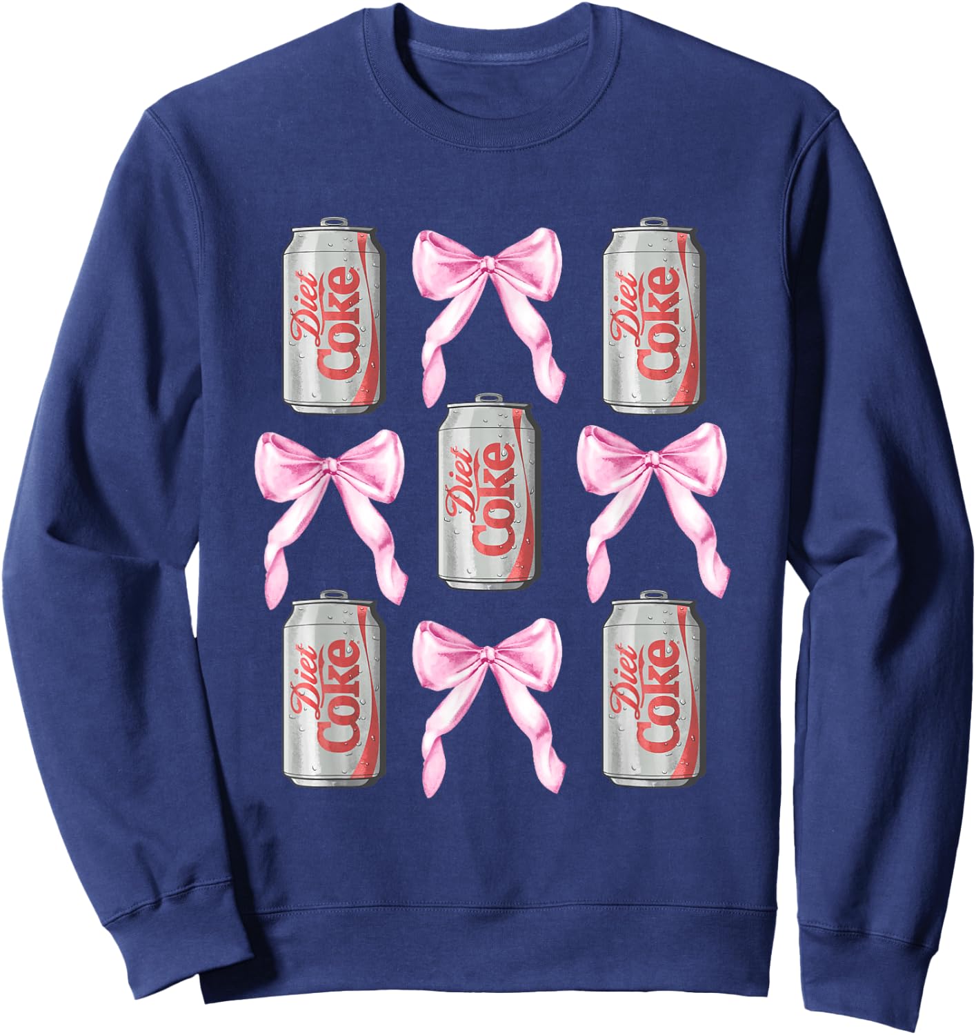 Coca-Cola Diet Coke & Pink Bows Collage Logo Vintage Sweatshirt - Sweatshirt | Navy