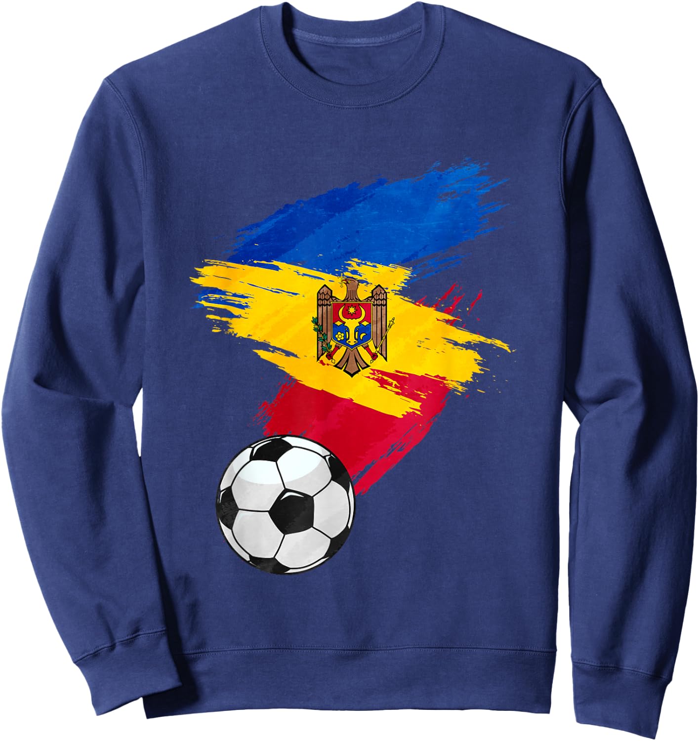 Moldova Soccer Football Flag Sweatshirt - Sweatshirt | Navy