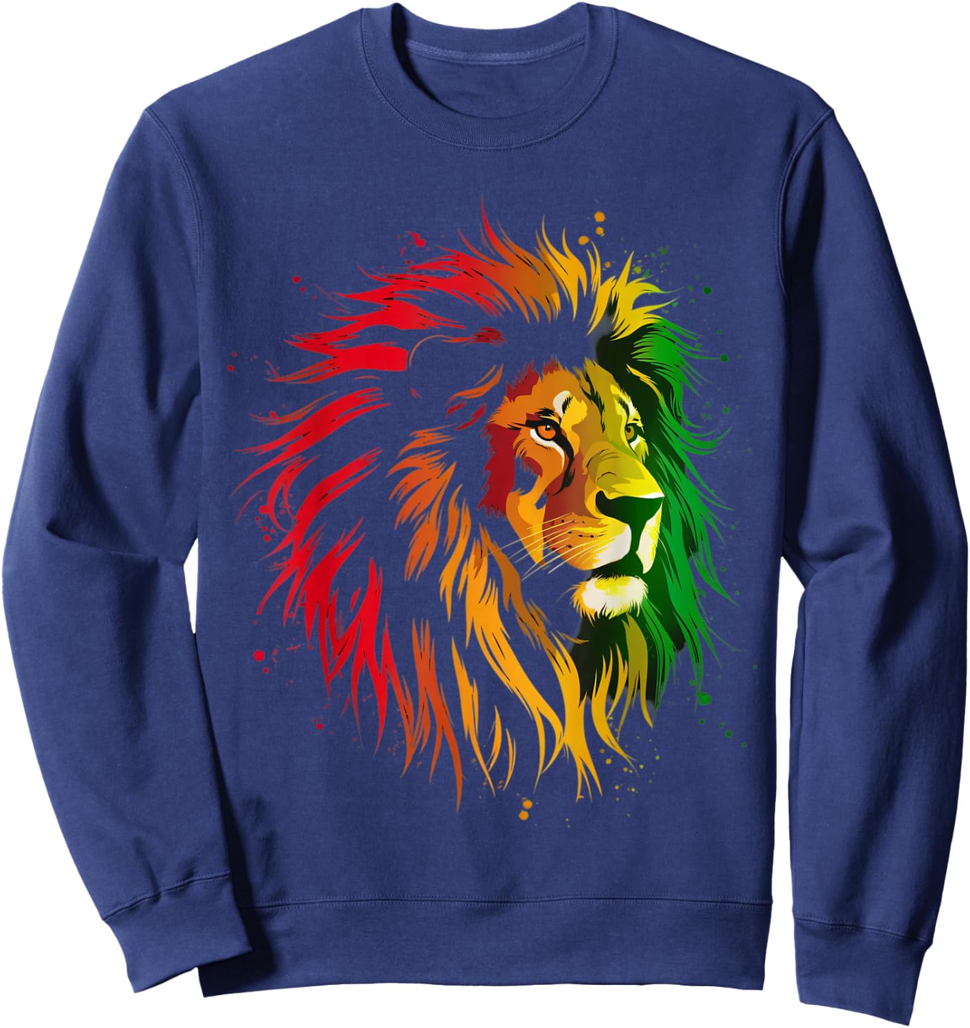 Jamaican Lion Jamaican Rasta Flag Lion Of Judah Reggae Music Sweatshirt - Sweatshirt | Navy