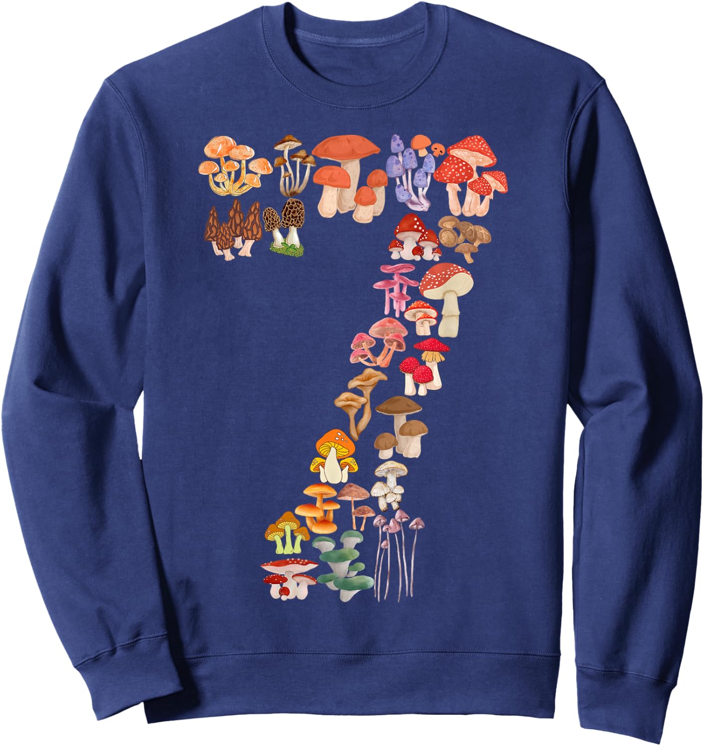 Kids 7th Birthday Mushroom Themed 7 Years Old Boys Girls Sweatshirt - Sweatshirt | Navy