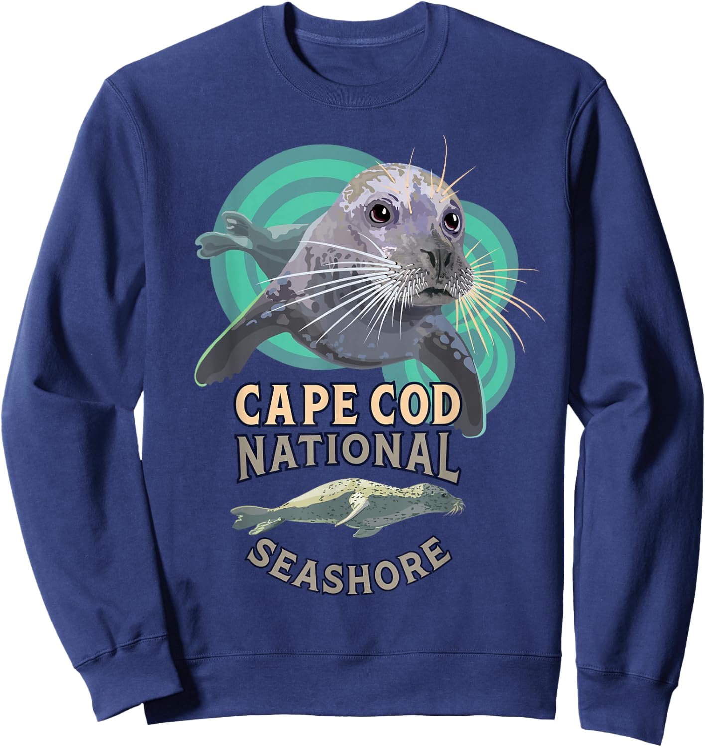 Harbor Seal at Cape Cod National Seashore Beach Souvenir Sweatshirt - Sweatshirt | Navy