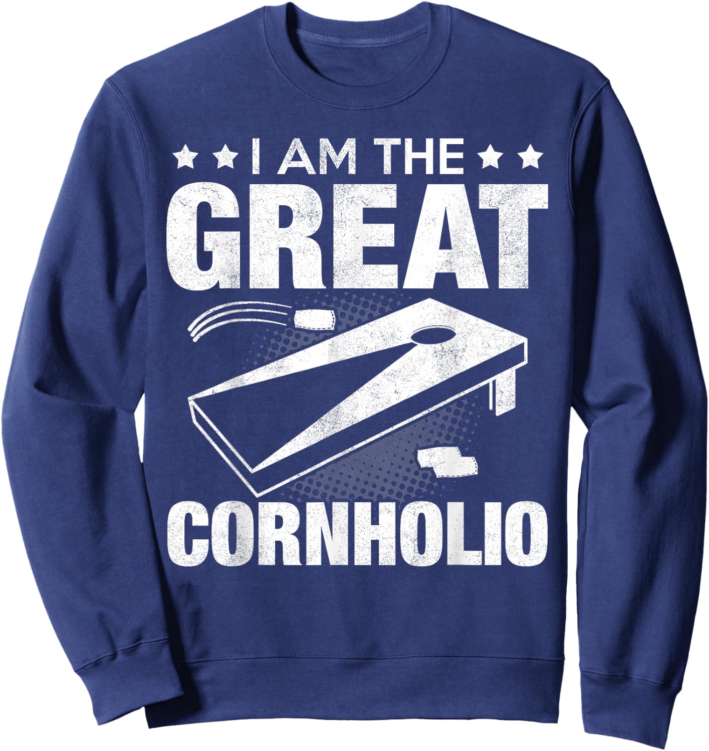Cornhole Teams I Am the Great Cornholio Black X-Small Sweatshirt - Sweatshirt | Navy