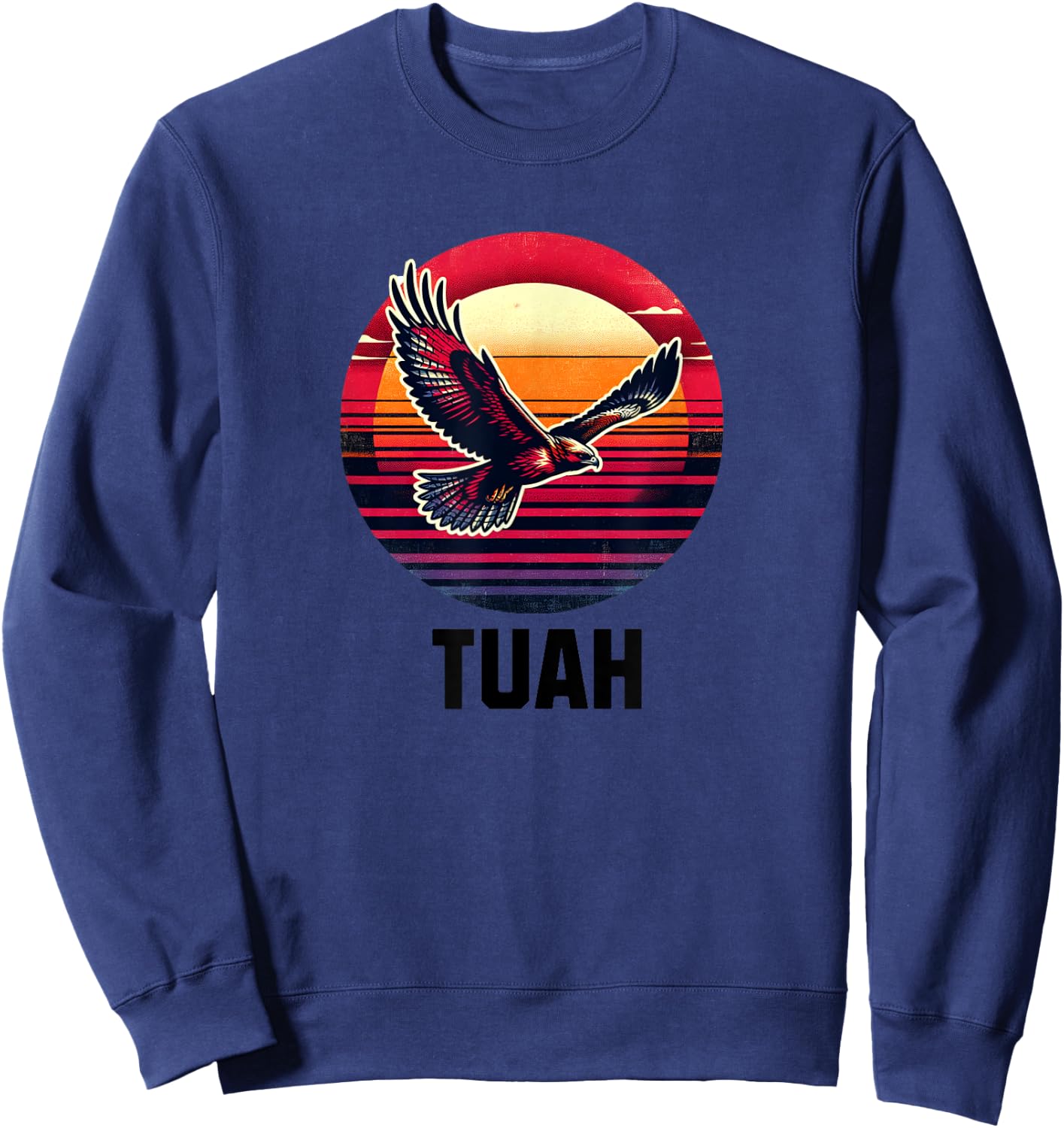 HAWK TUAH HAWK TUSH , Small, Grey Sweatshirt - Sweatshirt | Navy