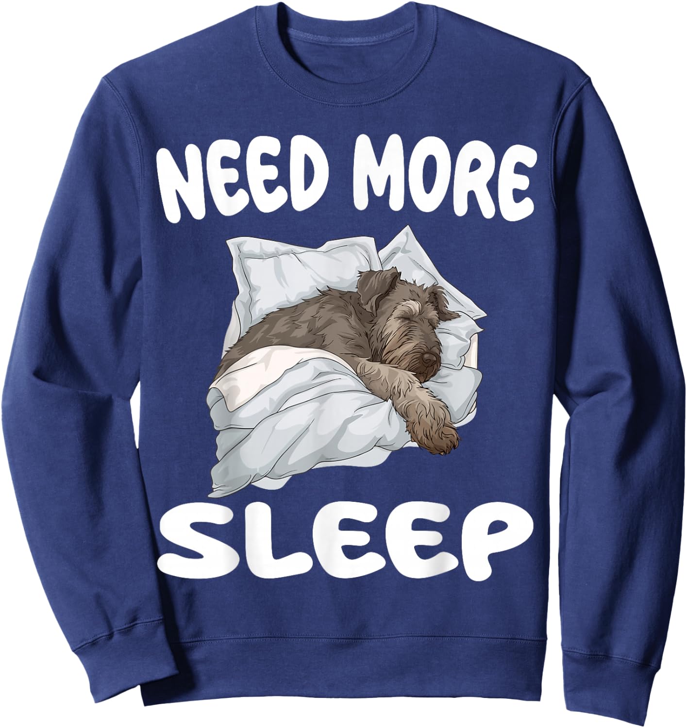 Cute Irish Wolfhound Need More Sleep Pajamas Nightgown Sweatshirt - Sweatshirt | Navy