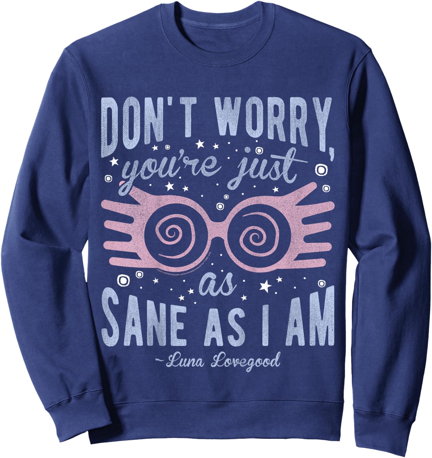 Kids Harry Potter Luna You're Just As Sane As I Am Quote Sweatshirt - Sweatshirt | Navy
