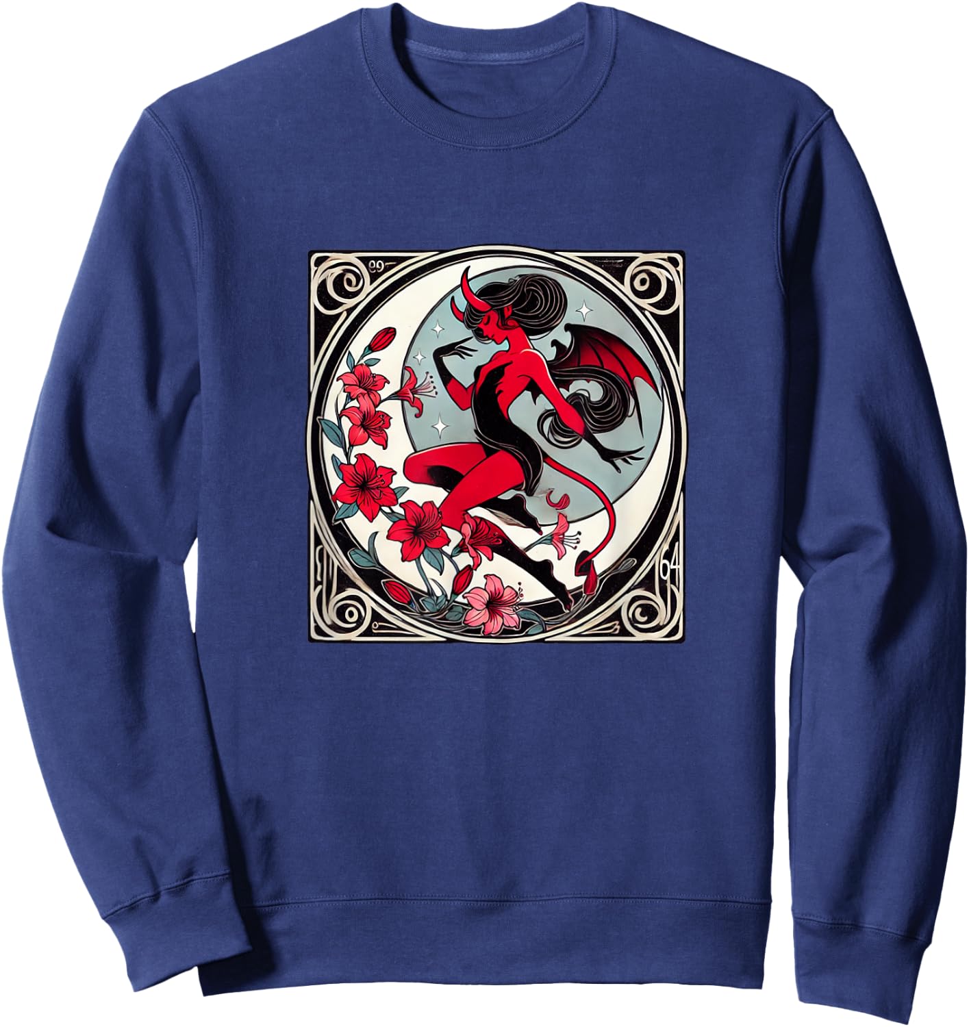 Devil Girl Pinup Illustration Devil girls Sweatshirt - Sweatshirt | Navy