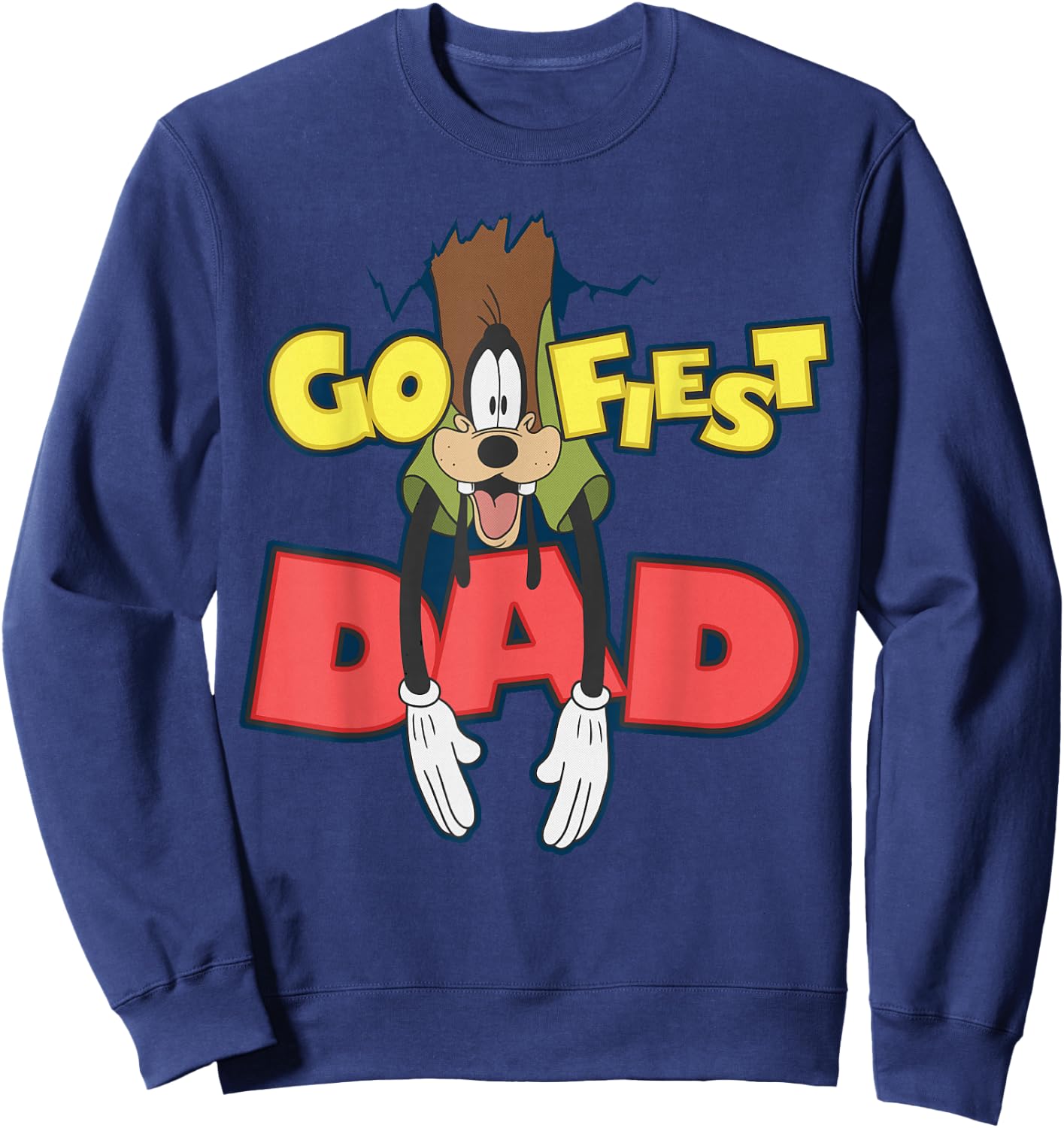 Disney A Goofy Movie Goofy Goofiest Dad Logo Father's Day Sweatshirt - Sweatshirt | Navy