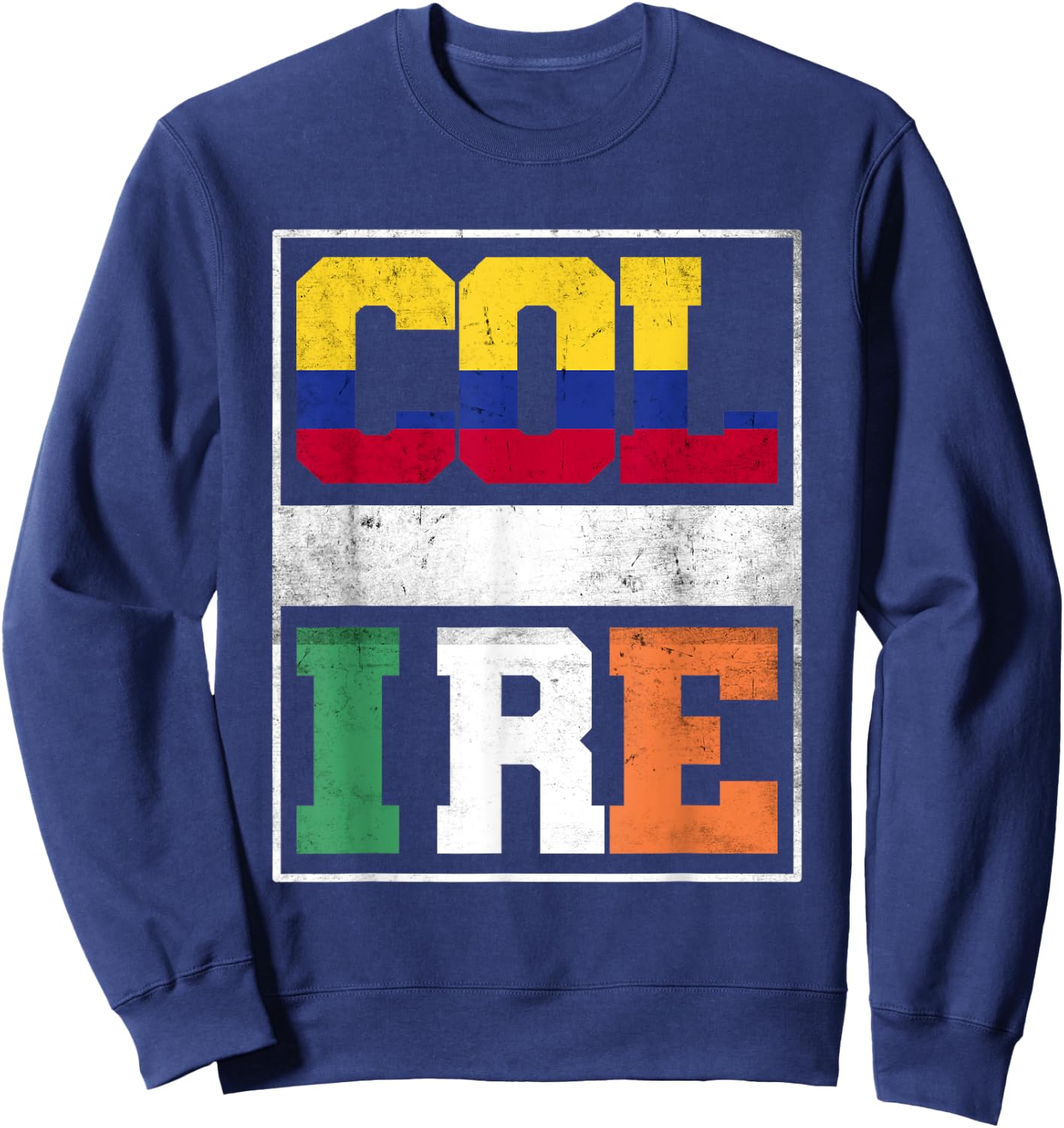 Colombia and Ireland Mix Colombian Irish Roots Sweatshirt - Sweatshirt | Navy