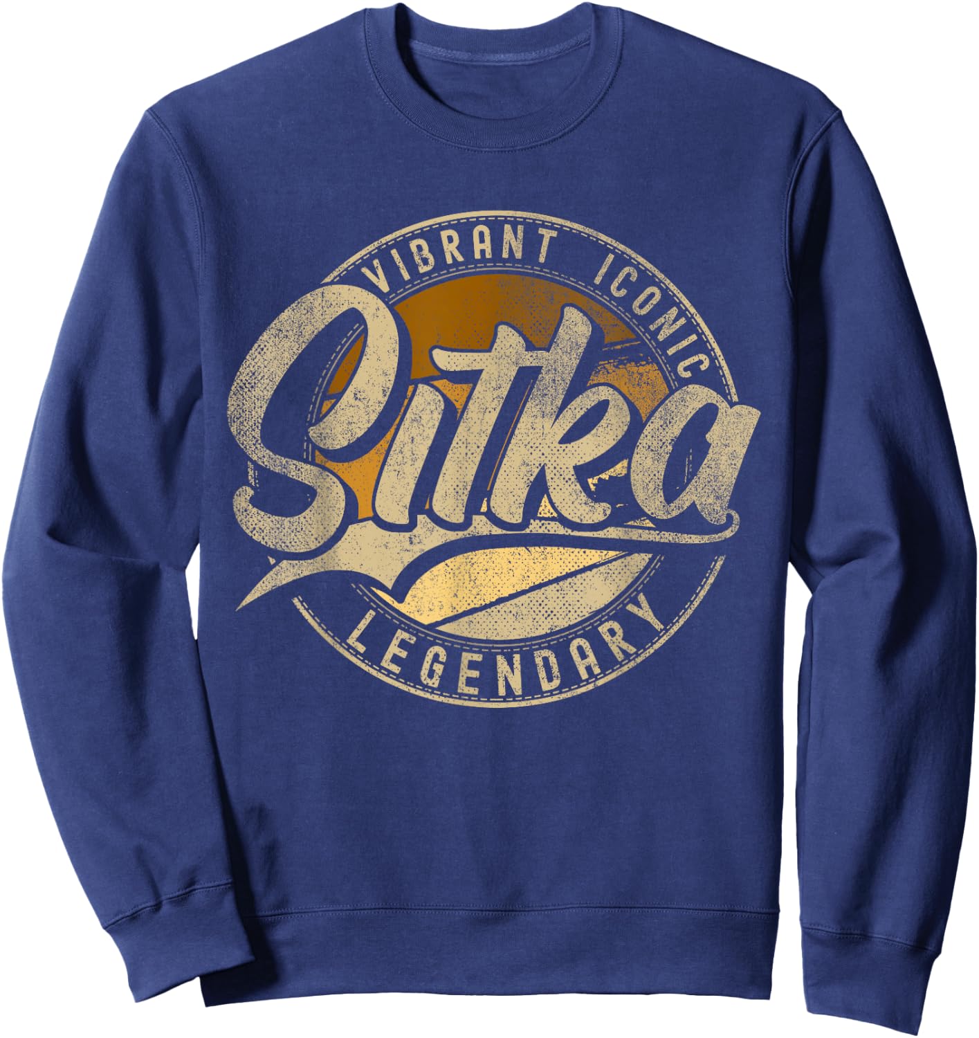 Sitka AK | Alaska | Vintage Distressed Sweatshirt - Sweatshirt | Navy