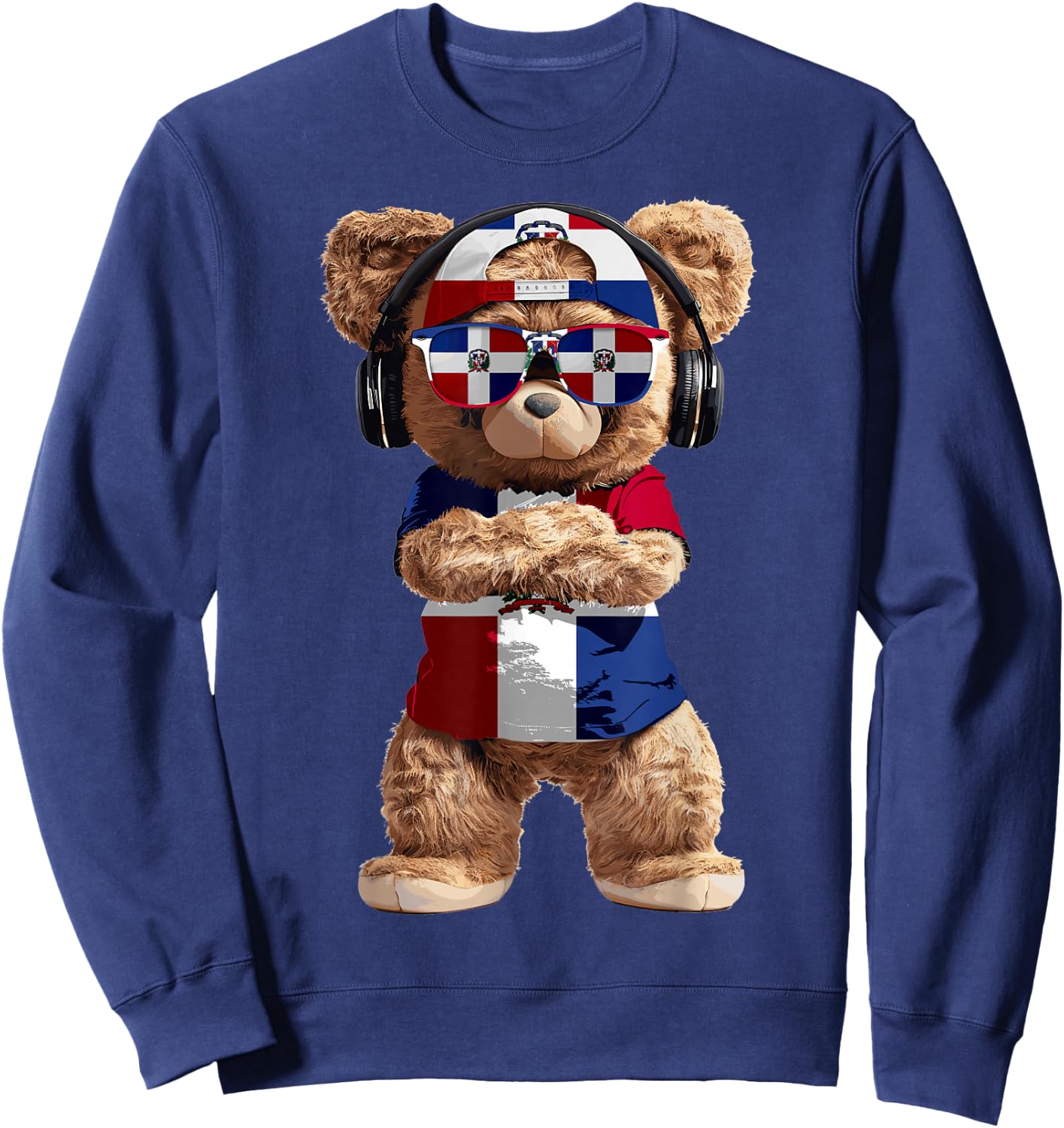 Dominican Republic Flag Souvenirs Bear Products Dominican Sweatshirt - Sweatshirt | Navy