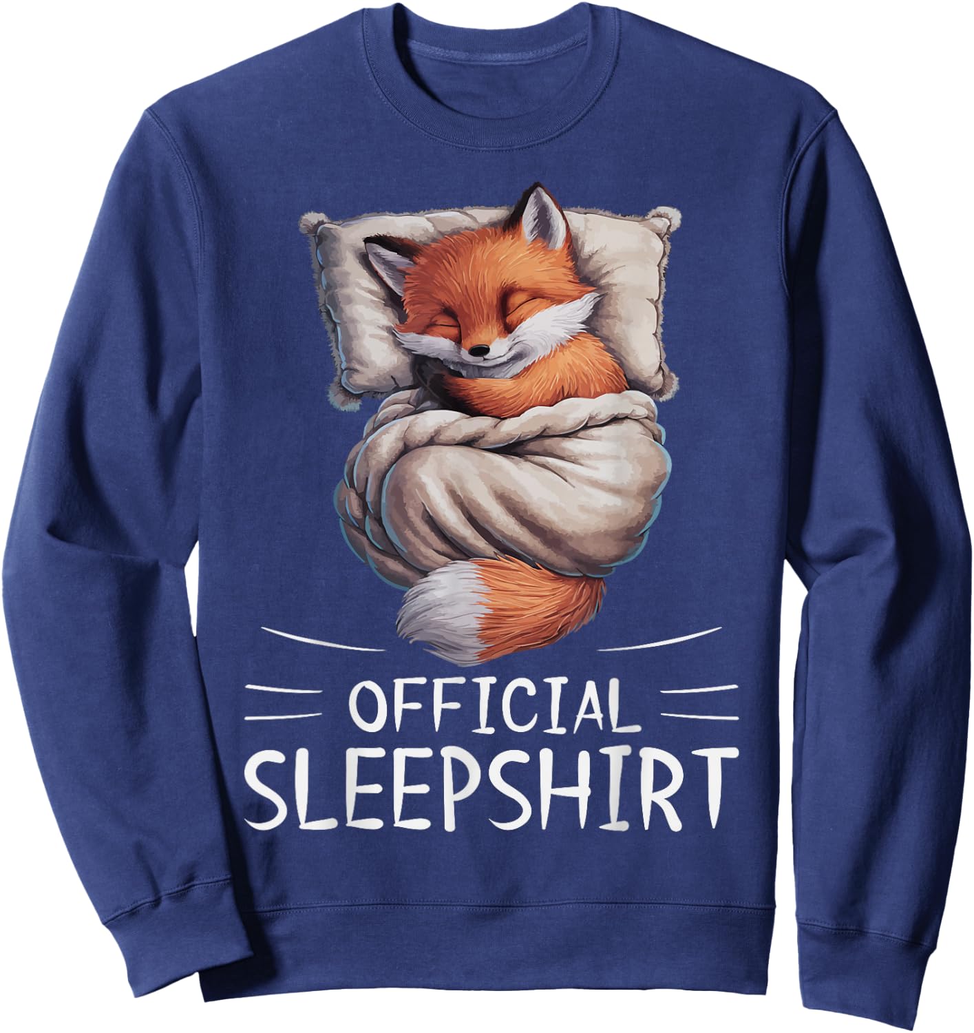 Fox Animal Official Sleepshirt Pajamas Nightgown Sweatshirt - Sweatshirt | Navy