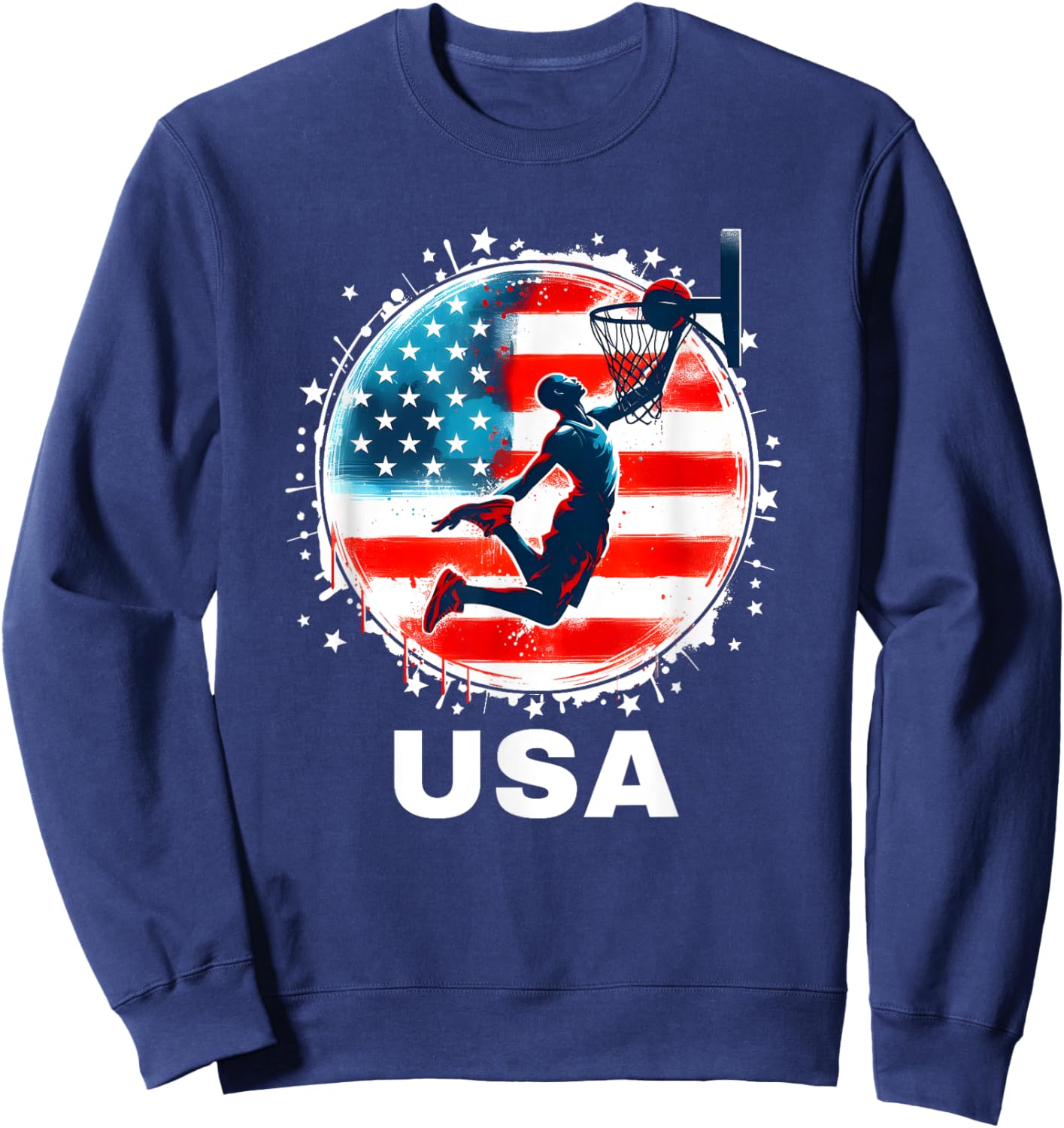 Basketball USA Team Men Women Kids Basketball Apparel USA Sweatshirt - Sweatshirt | Navy