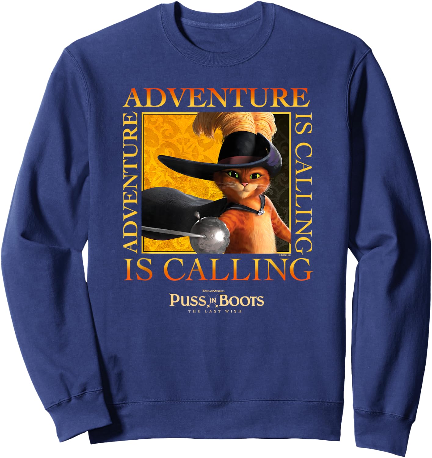 DreamWorks Puss In Boots: The Last Wish Adventure Is Calling Sweatshirt - Sweatshirt | Navy
