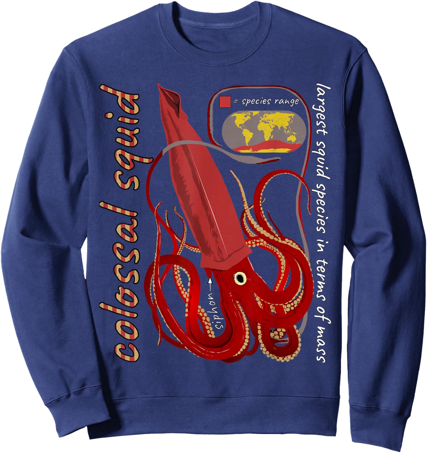 ETCreations Colossal Squid , Small, Black Sweatshirt - Sweatshirt | Navy