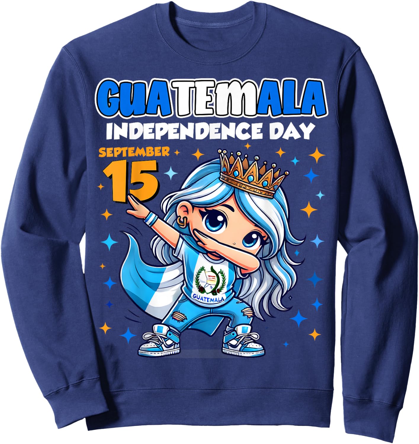 Guatemala Independence Day September 15 Celebration girls Sweatshirt - Sweatshirt | Navy