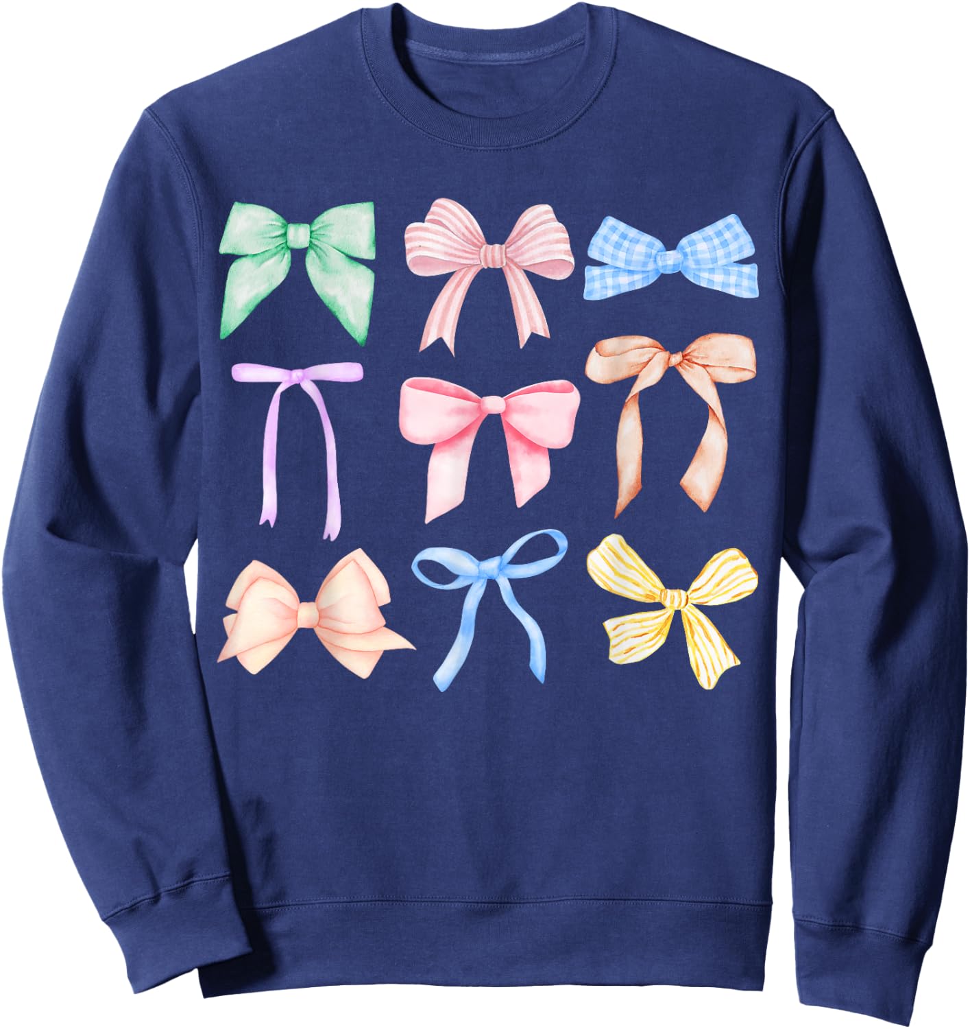 Bows Coquette Bow Coquette Aesthetic Preppy Girly Girl Sweatshirt - Sweatshirt | Navy