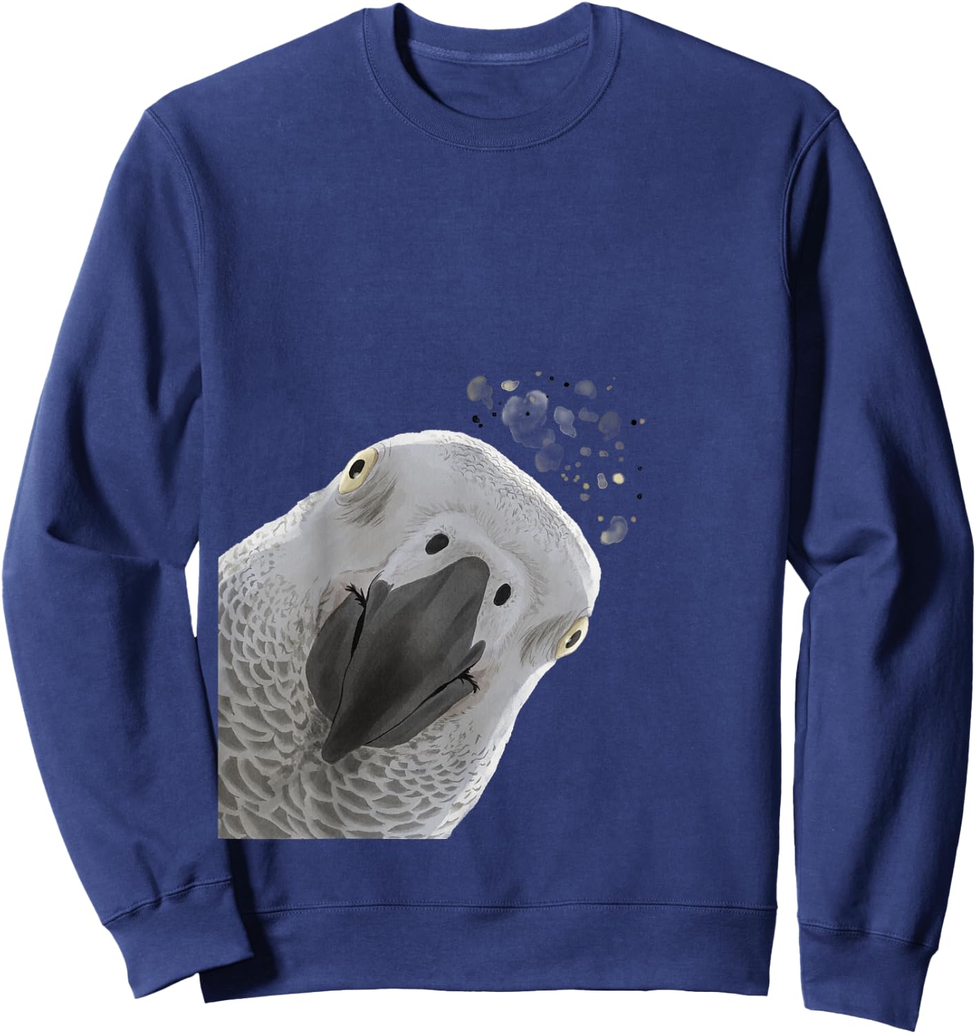 Funny Bird Curious African Gray Parrot Sweatshirt - Sweatshirt | Navy
