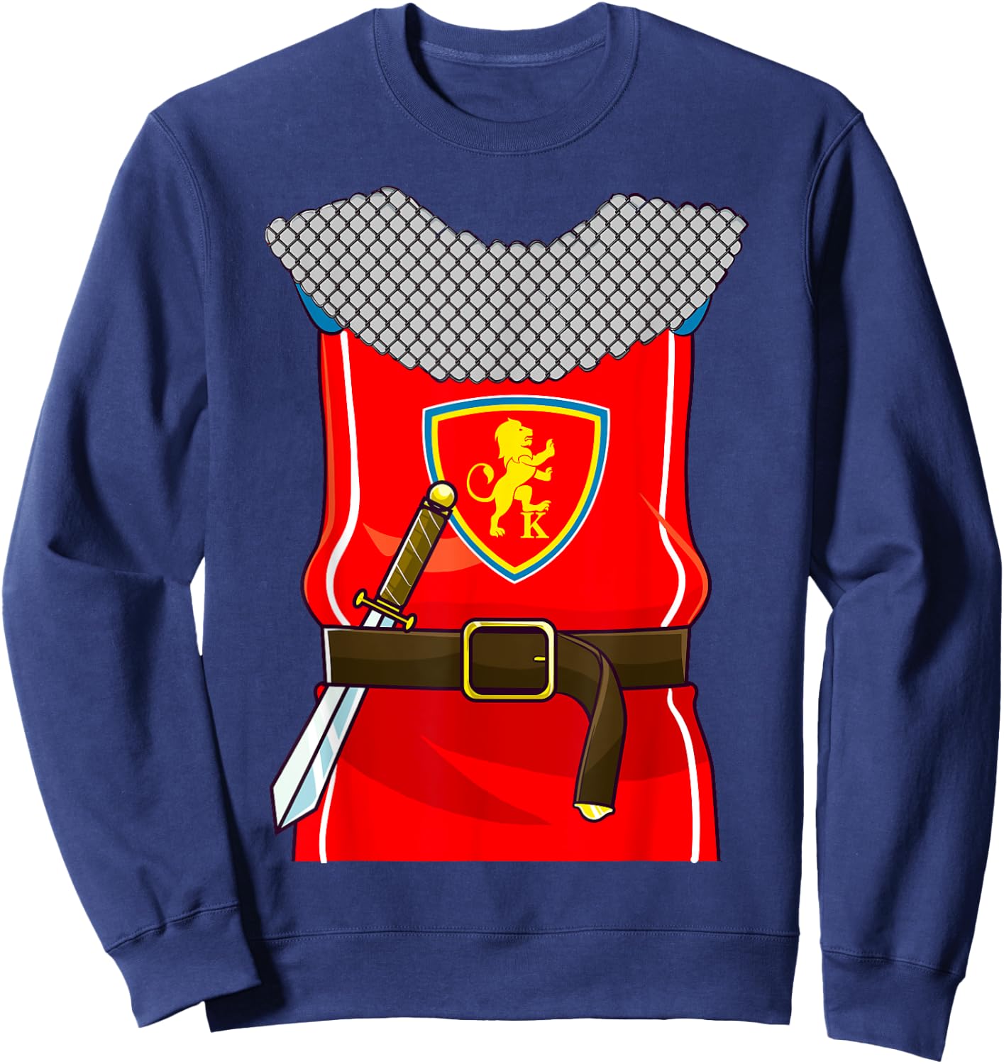 Knight Costume Knights Armor Sword Halloween Kids Boys Men Sweatshirt - Sweatshirt | Navy