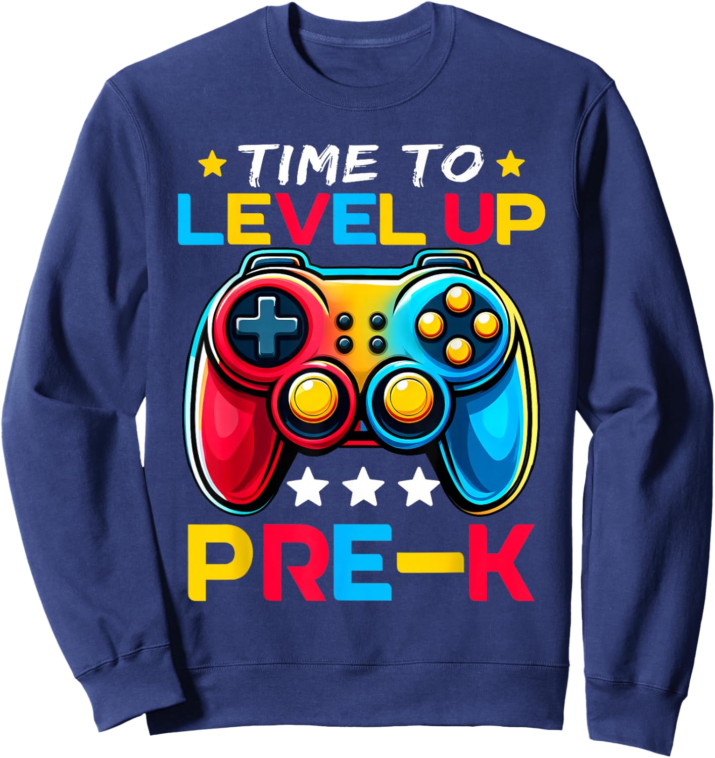 Time To Level Up Pre-K Video Gamer Kids Back To School Sweatshirt - Sweatshirt | Navy