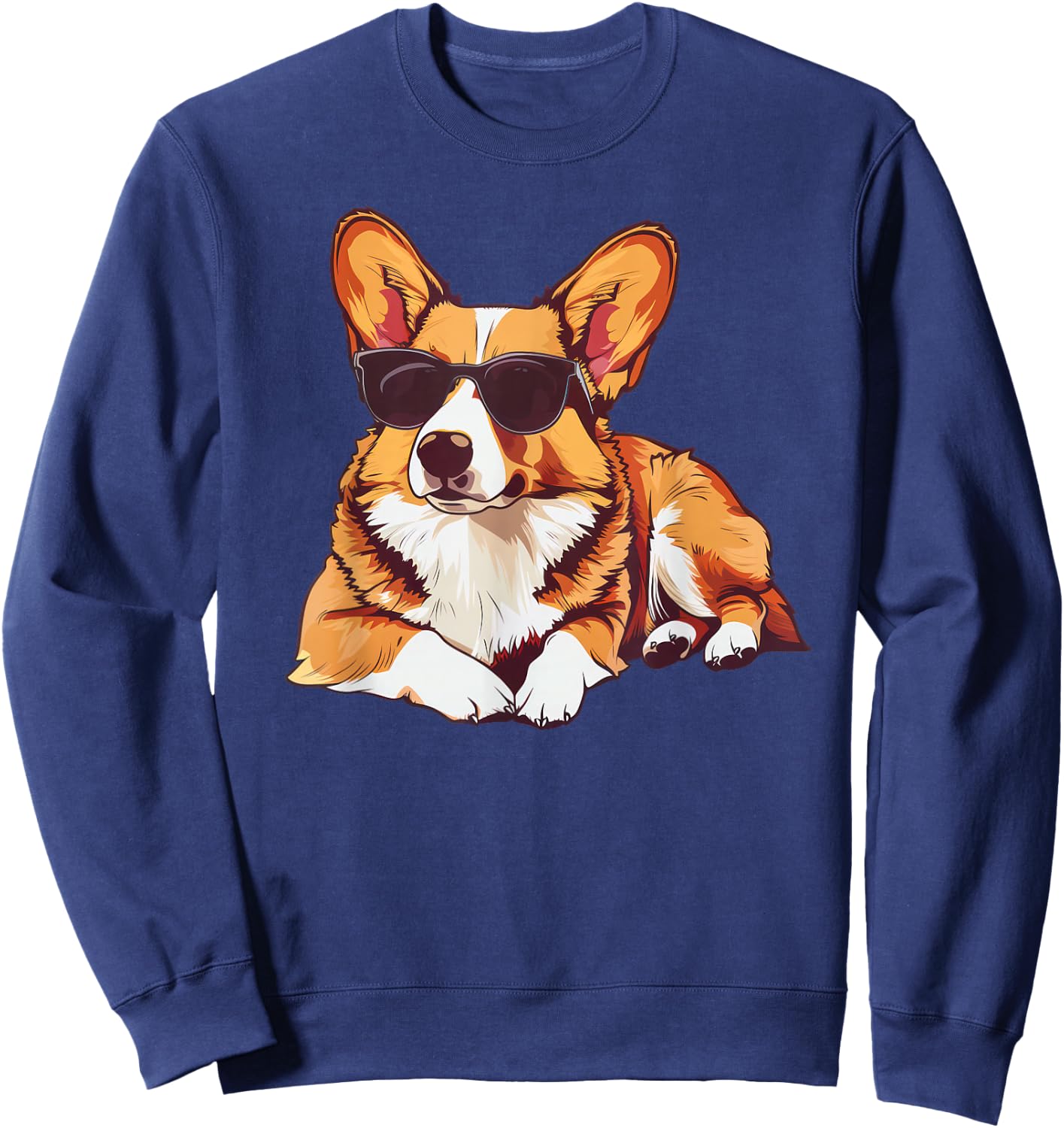 Pembroke Welsh Corgi Dog Sunglasses Sweatshirt - Sweatshirt | Navy