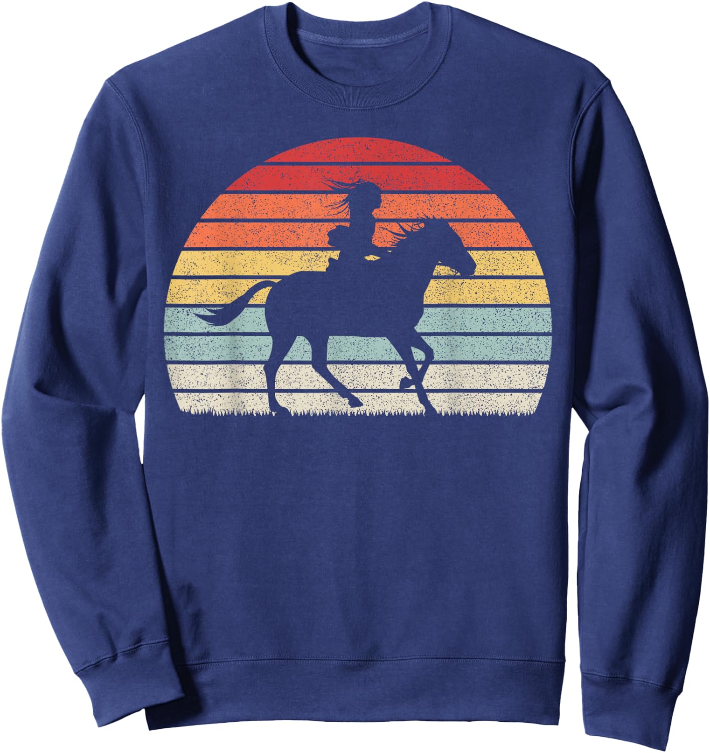 Retro Vintage Girl Horse Riding Sweatshirt - Sweatshirt | Navy