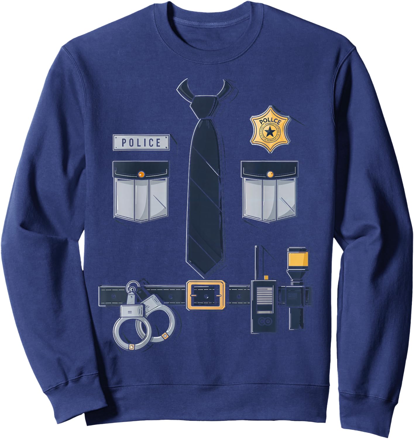 Police Officer Badge Costume Police Gear Cop Costume Sweatshirt - Sweatshirt | Navy