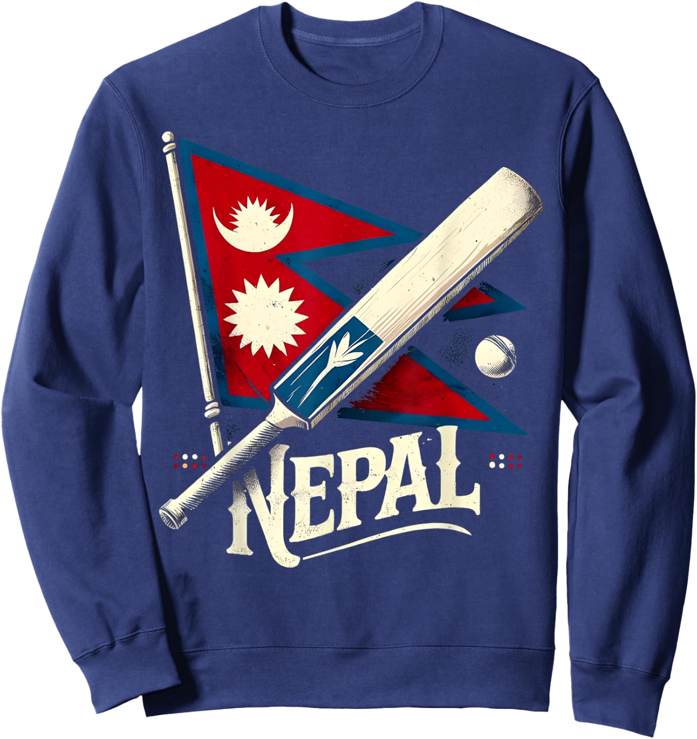 Nepal Cricket Jersey 2024, Cricket Flag of Nepal Team Sweatshirt - Sweatshirt | Navy