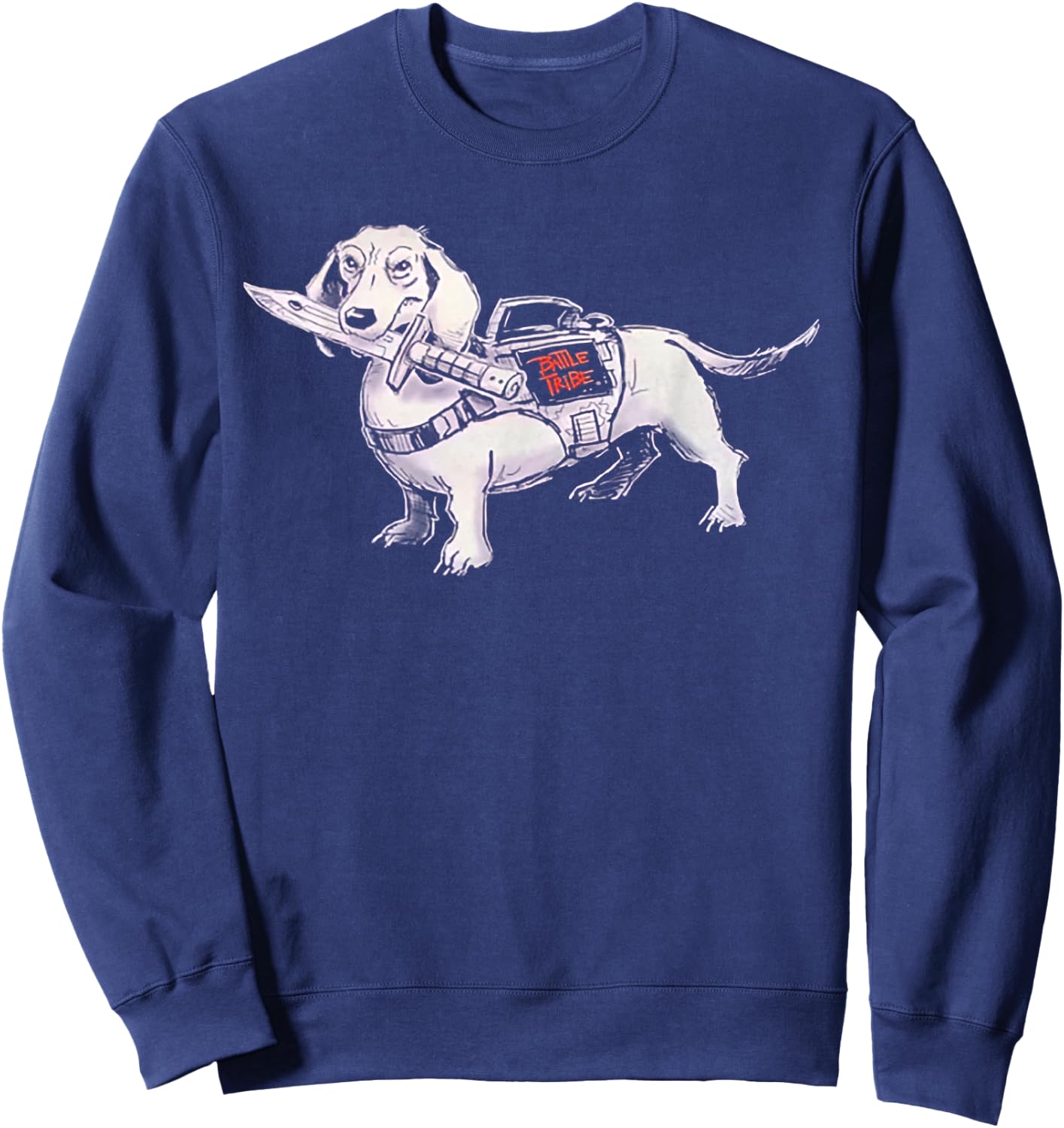 Battle Tribe “War Dog” Dachshund Sweatshirt - Sweatshirt | Navy