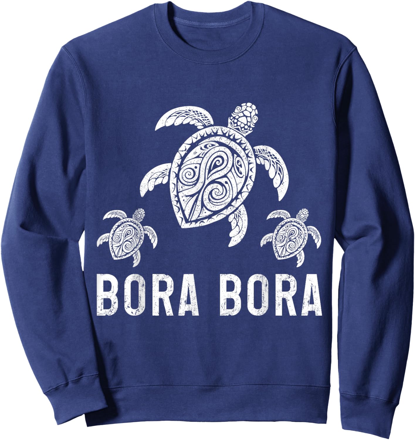 Bora Bora Sea Turtle Tahiti French Polynesia Beach Souvenir Sweatshirt - Sweatshirt | Navy