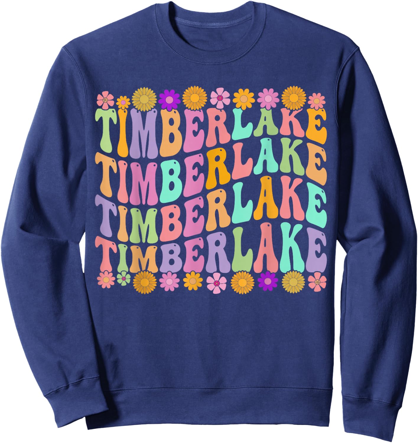 Timberlake Vintage Personalized Name I Love Timberlake Sweatshirt - Sweatshirt | Navy