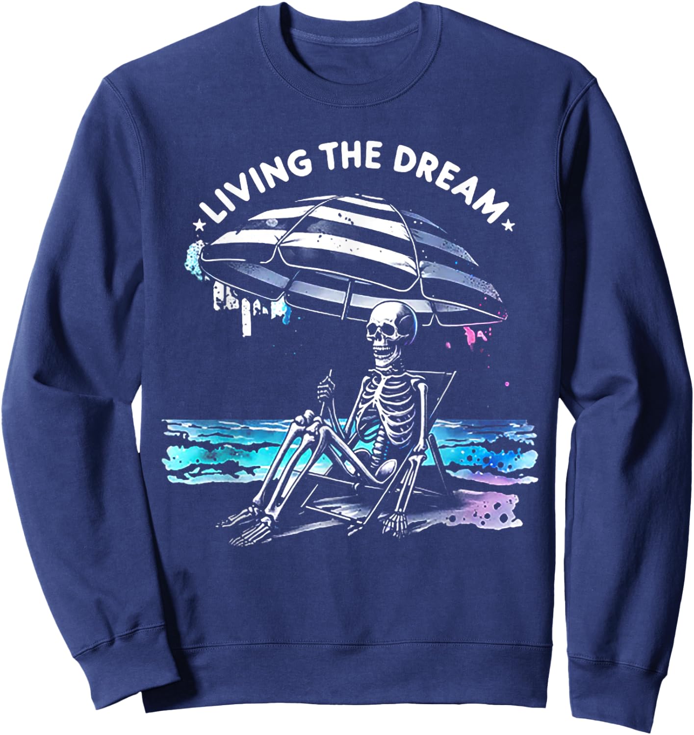 Skeleton Living The Dream Sweatshirt - Sweatshirt | Navy
