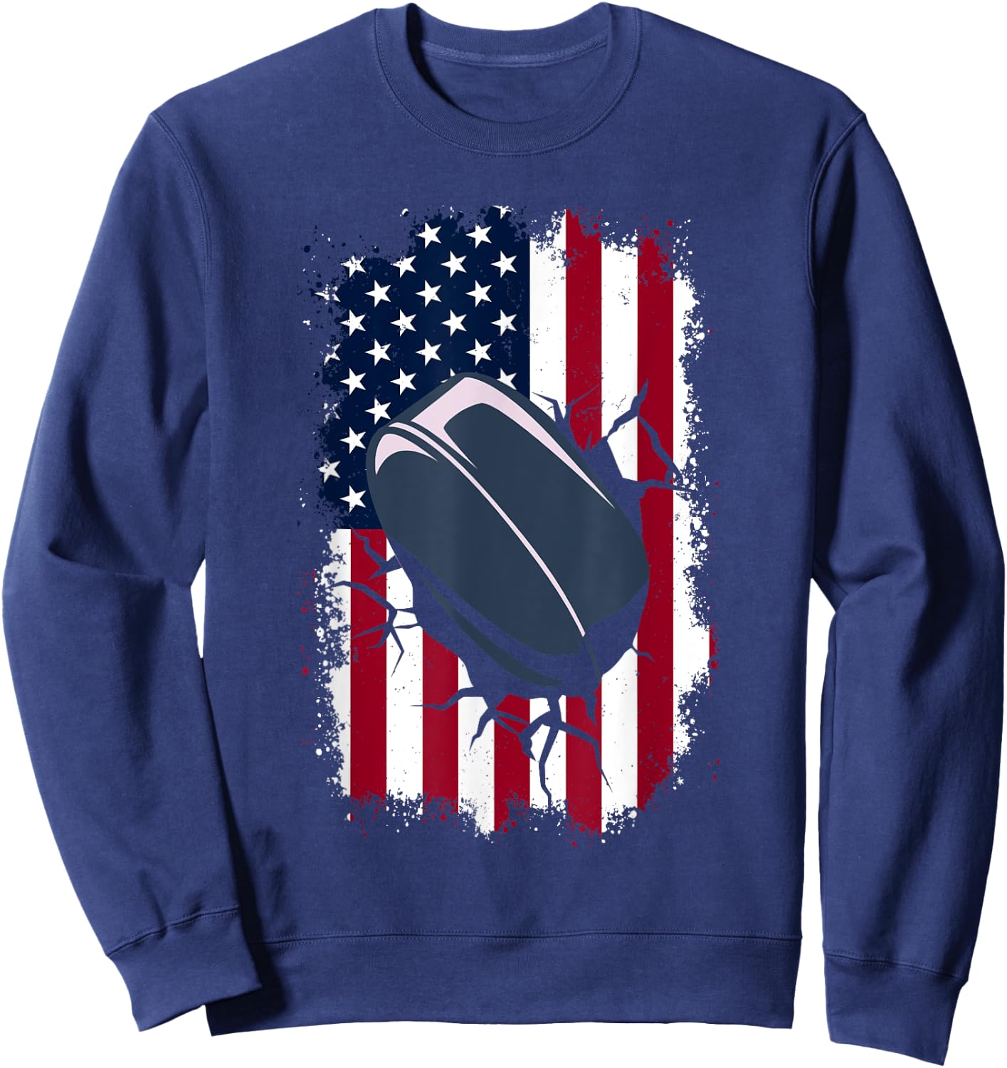 USA American Ice Hockey Player Coach & Fan - Ice Hockey Sweatshirt - Sweatshirt | Navy