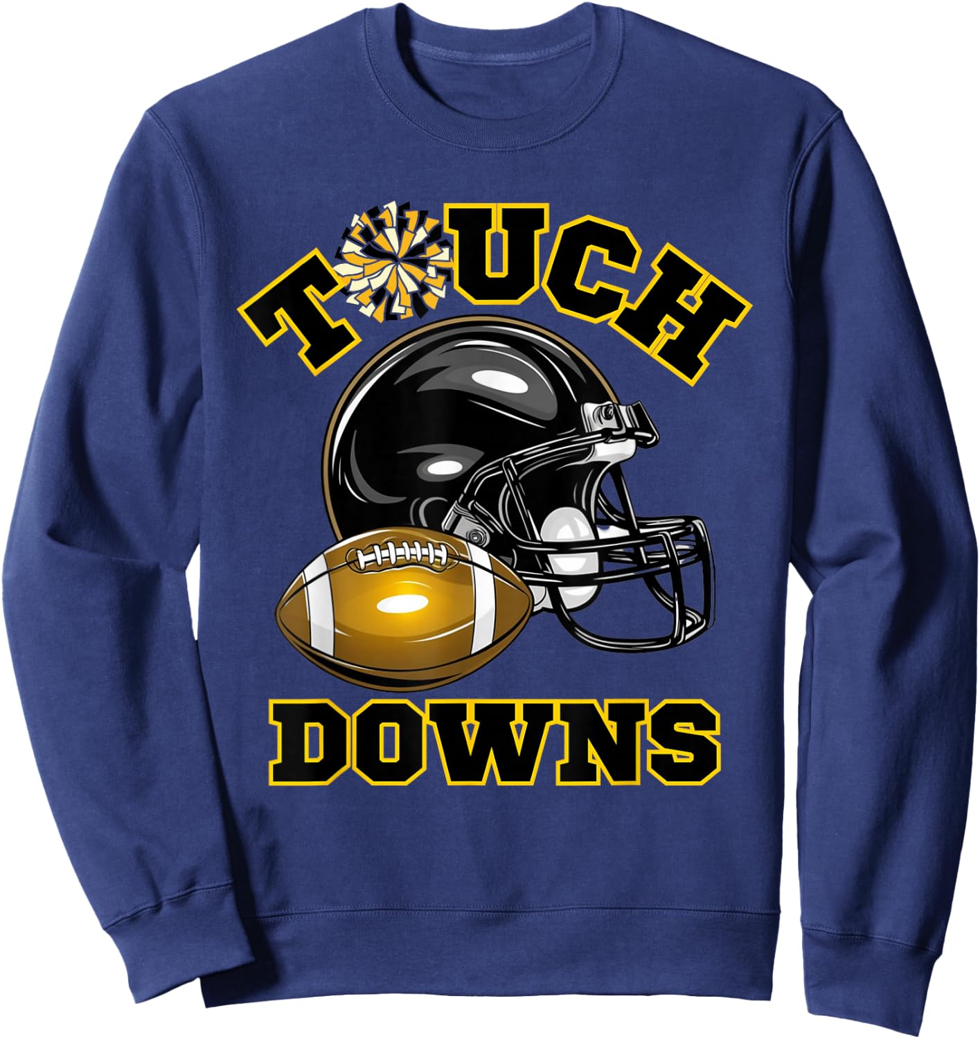 Black Gold Touchdown Day Football Game High School Matching Sweatshirt - Sweatshirt | Navy