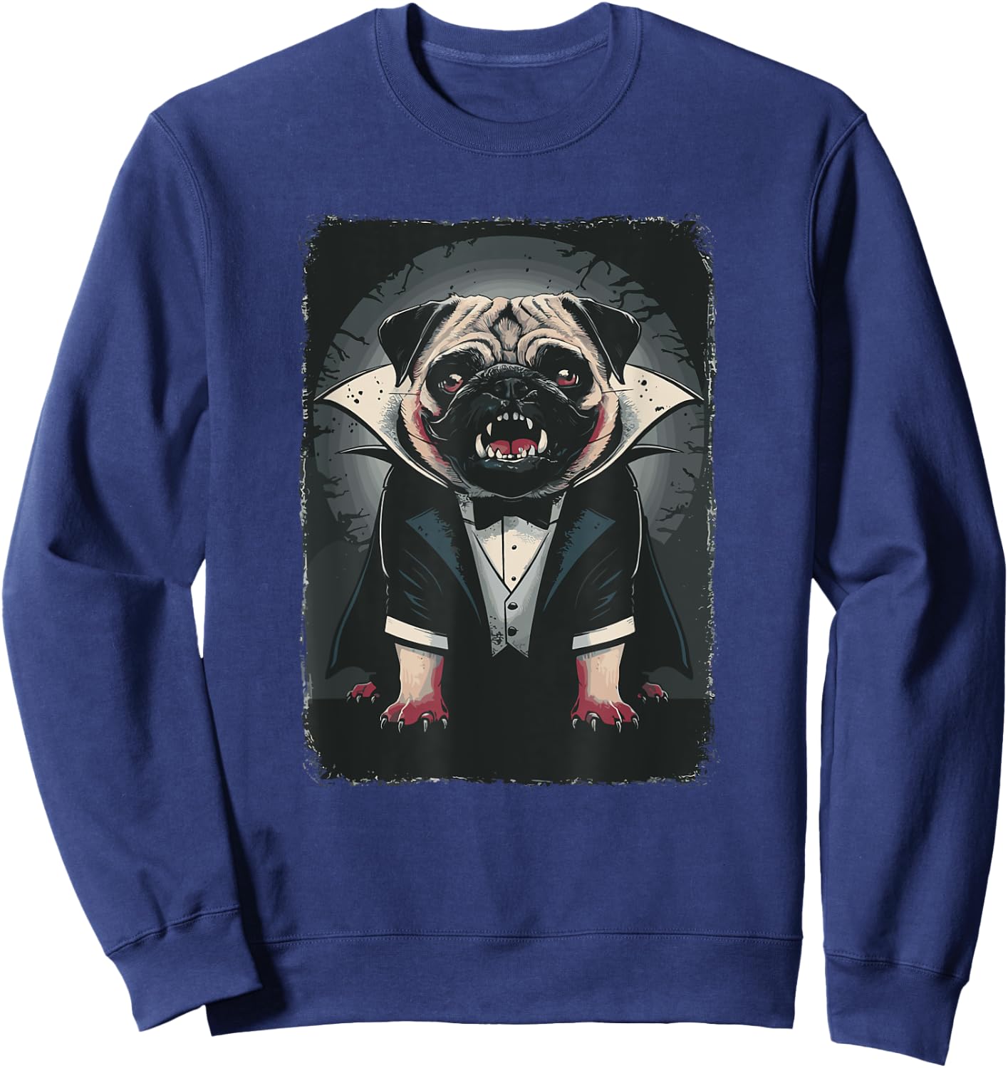 Halloween Vampire Pug Pugs Sweatshirt - Sweatshirt | Navy