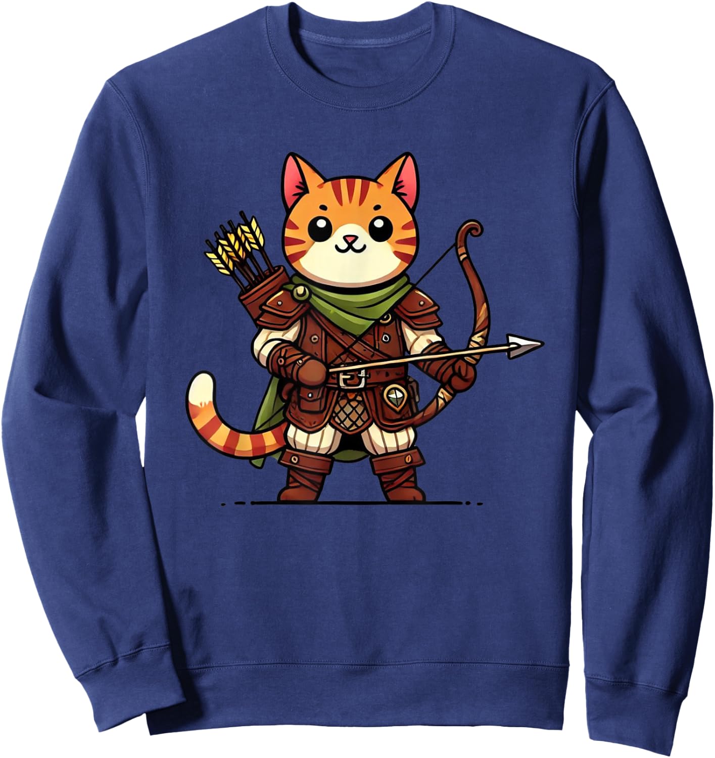 Medieval Ranger Cat Men Women Sweatshirt - Sweatshirt | Navy