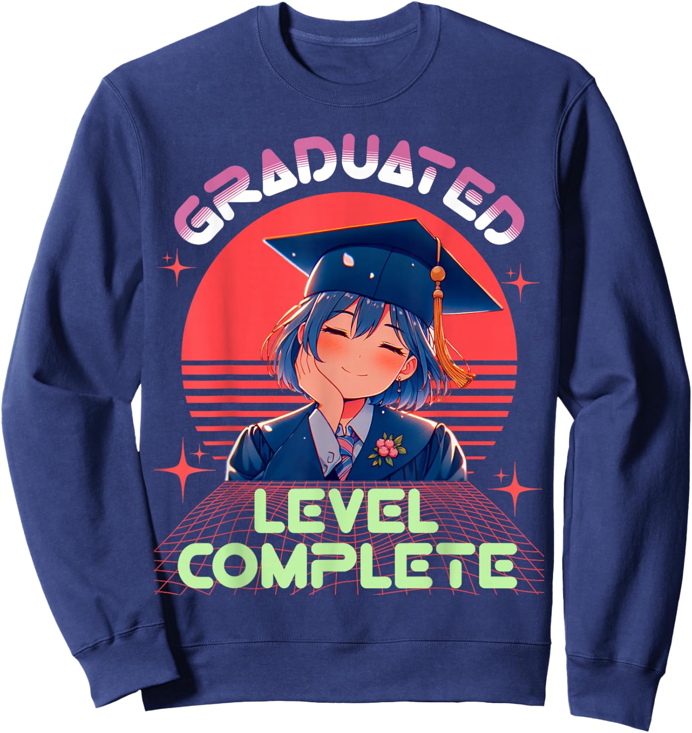 Graduation shirts 2025 anime lover high school college Sweatshirt - Sweatshirt | Navy