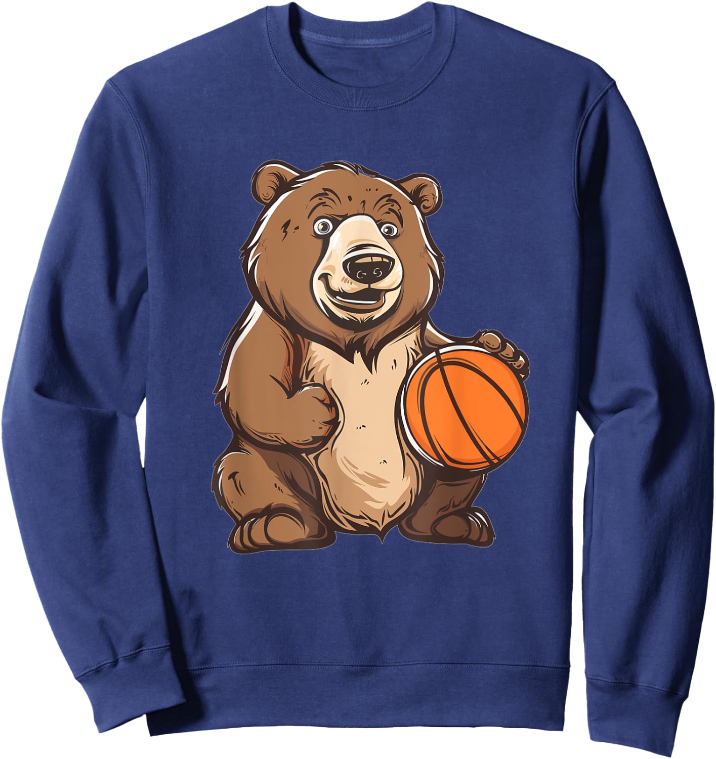 Cute Basketball Grizzly Bear Sweatshirt - Sweatshirt | Navy