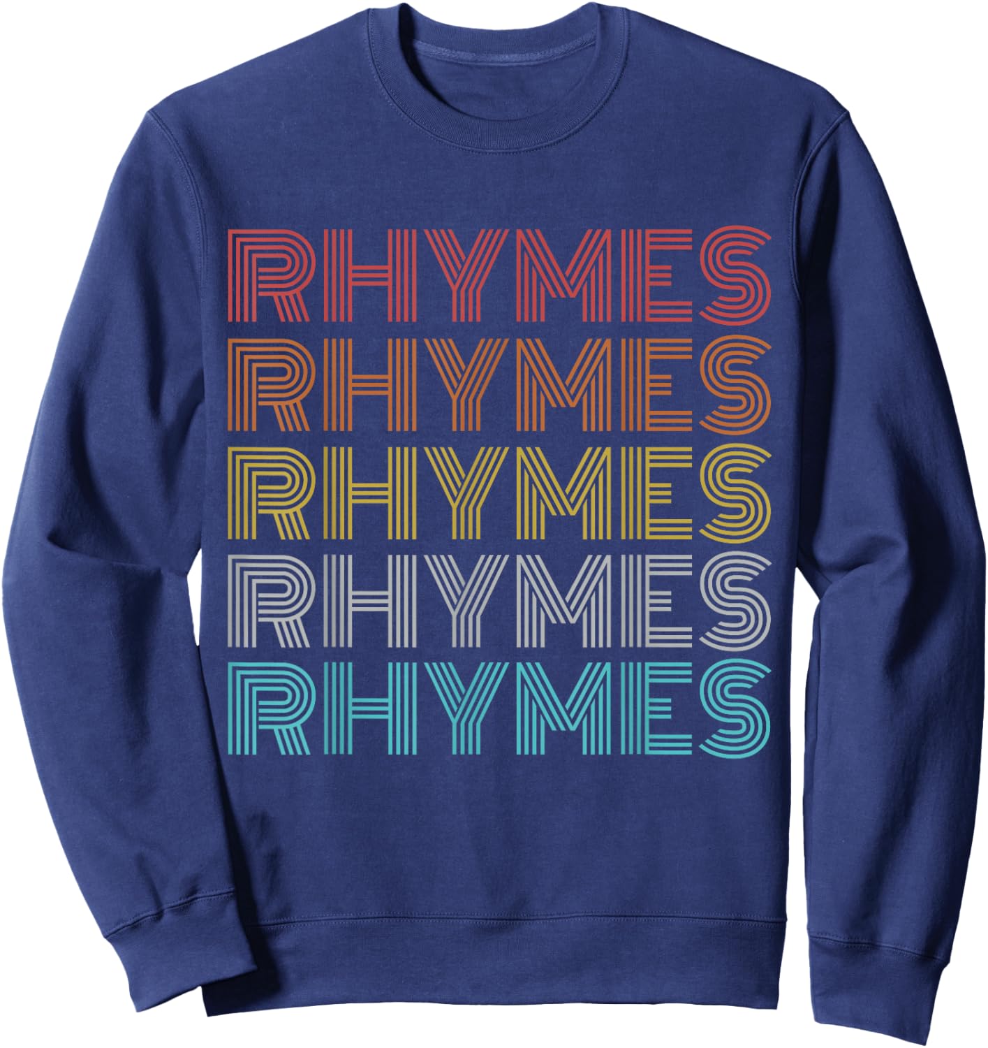 Retro Vintage Rhymes Sweatshirt - Sweatshirt | Navy