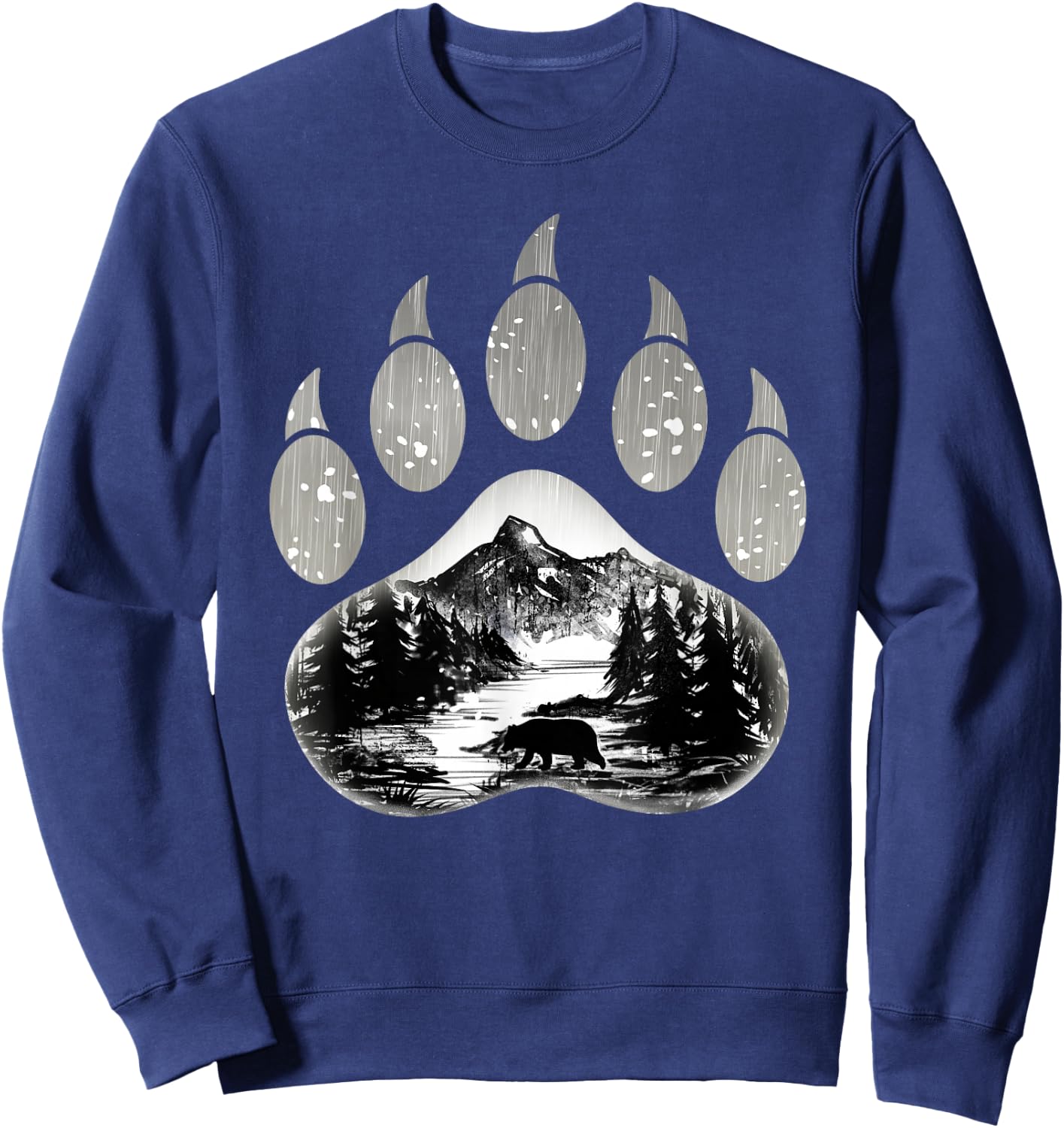 Native American Indian Bear Claws Funny Mountain Animal Gift Sweatshirt - Sweatshirt | Navy