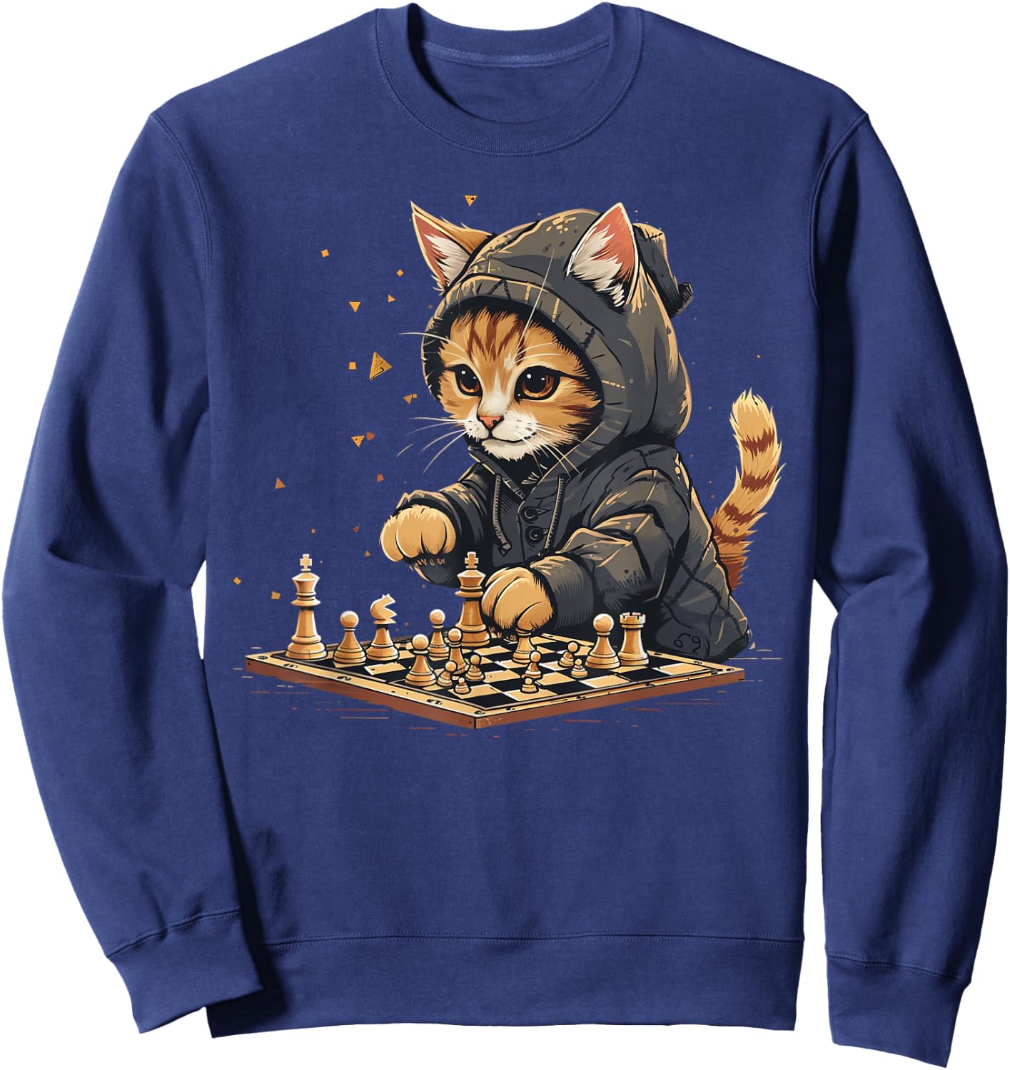 Chess , & Kids Cat Chess Player Sweatshirt - Sweatshirt | Navy