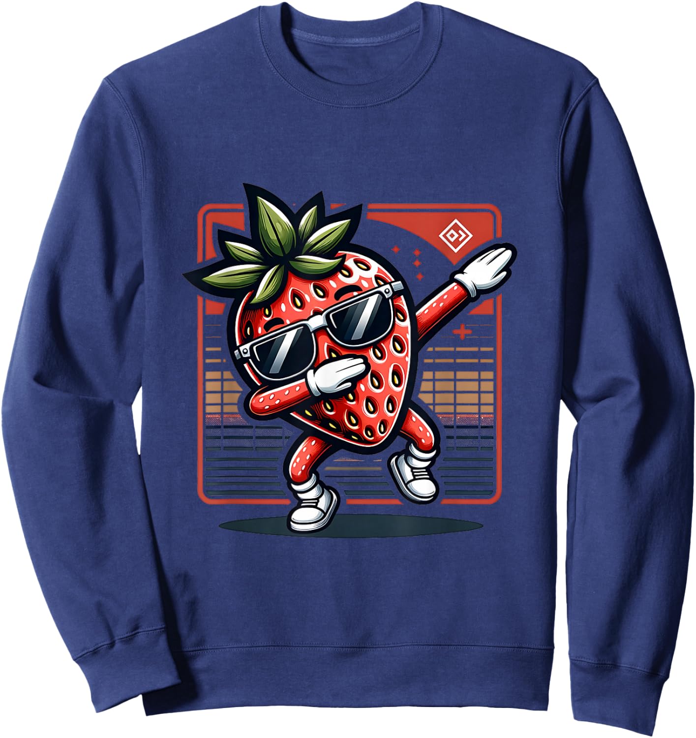 Funny Dab Strawberry Dancing Dabbing Fruit Meme Sweatshirt - Sweatshirt | Navy