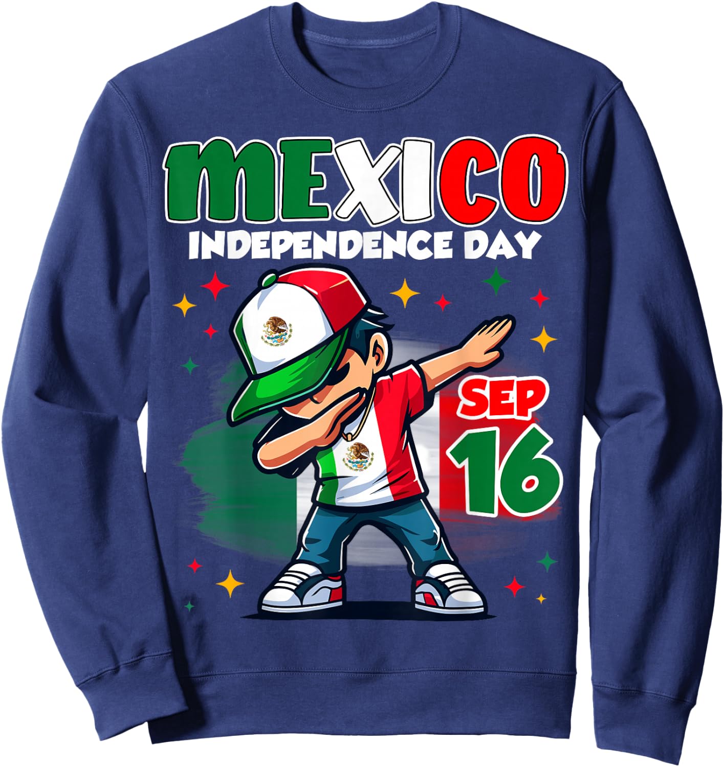 Mexico Independence Day September 16 Celebration boys Sweatshirt - Sweatshirt | Navy