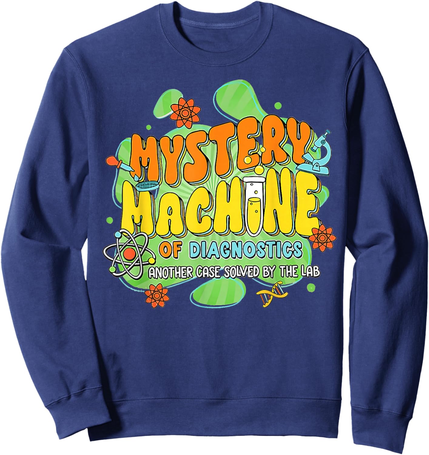 Mystery Machine of Diagnostics Lab Week 2025 Med Lab Tech Sweatshirt - Sweatshirt | Navy