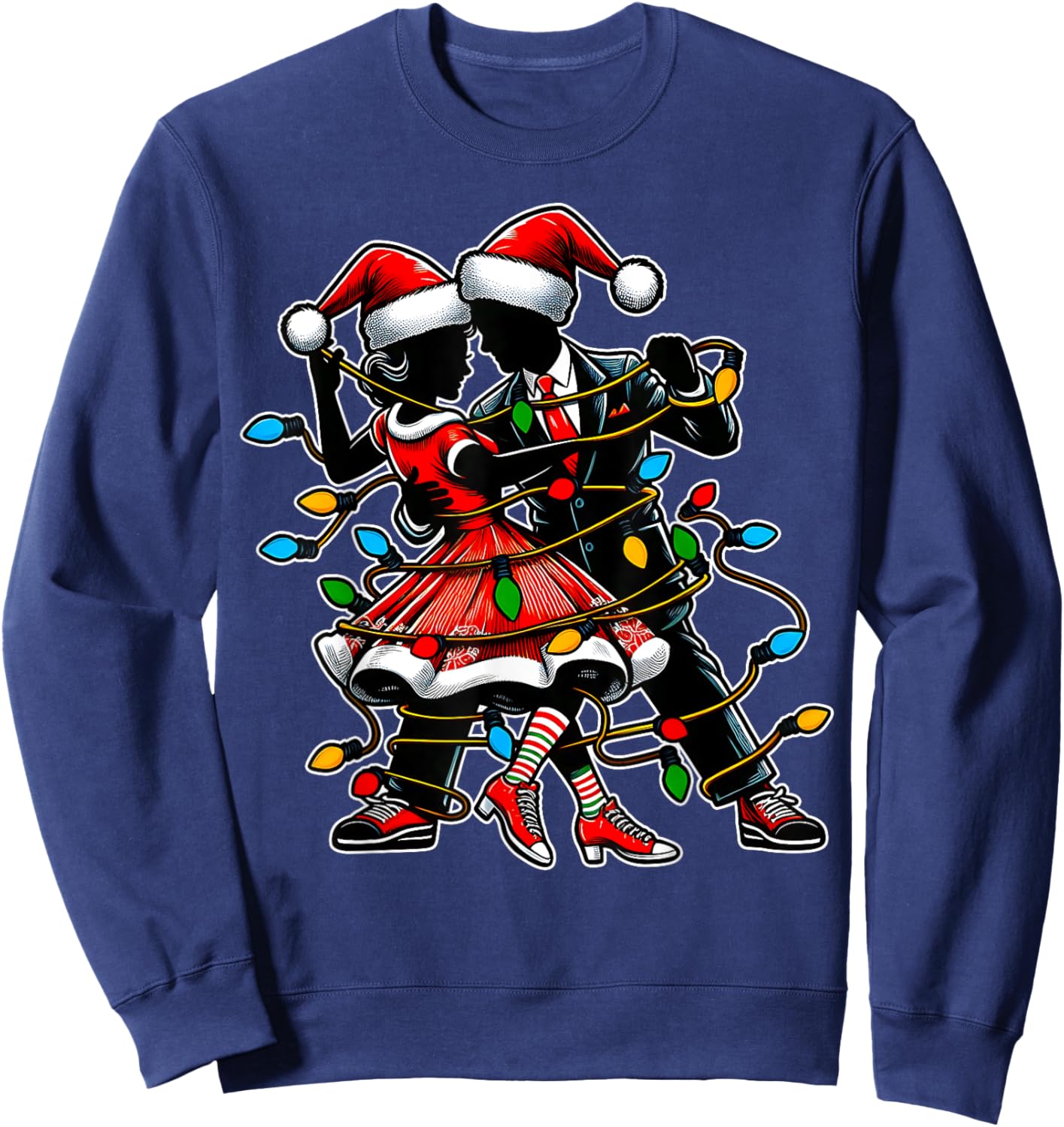 Sock Hop Dance 50s Christmas Hat Xmas Sweatshirt - Sweatshirt | Navy