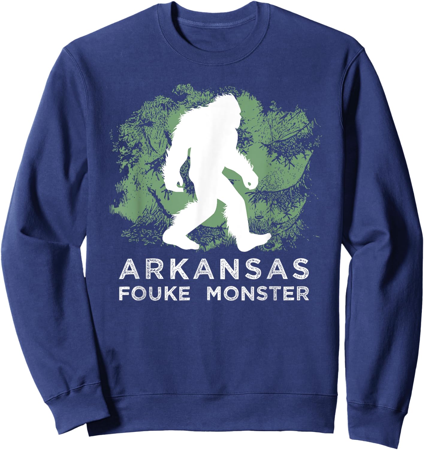 Arkansas Fouke Monster Shirt, Southern Swamp Bigfoot Sweatshirt - Sweatshirt | Navy