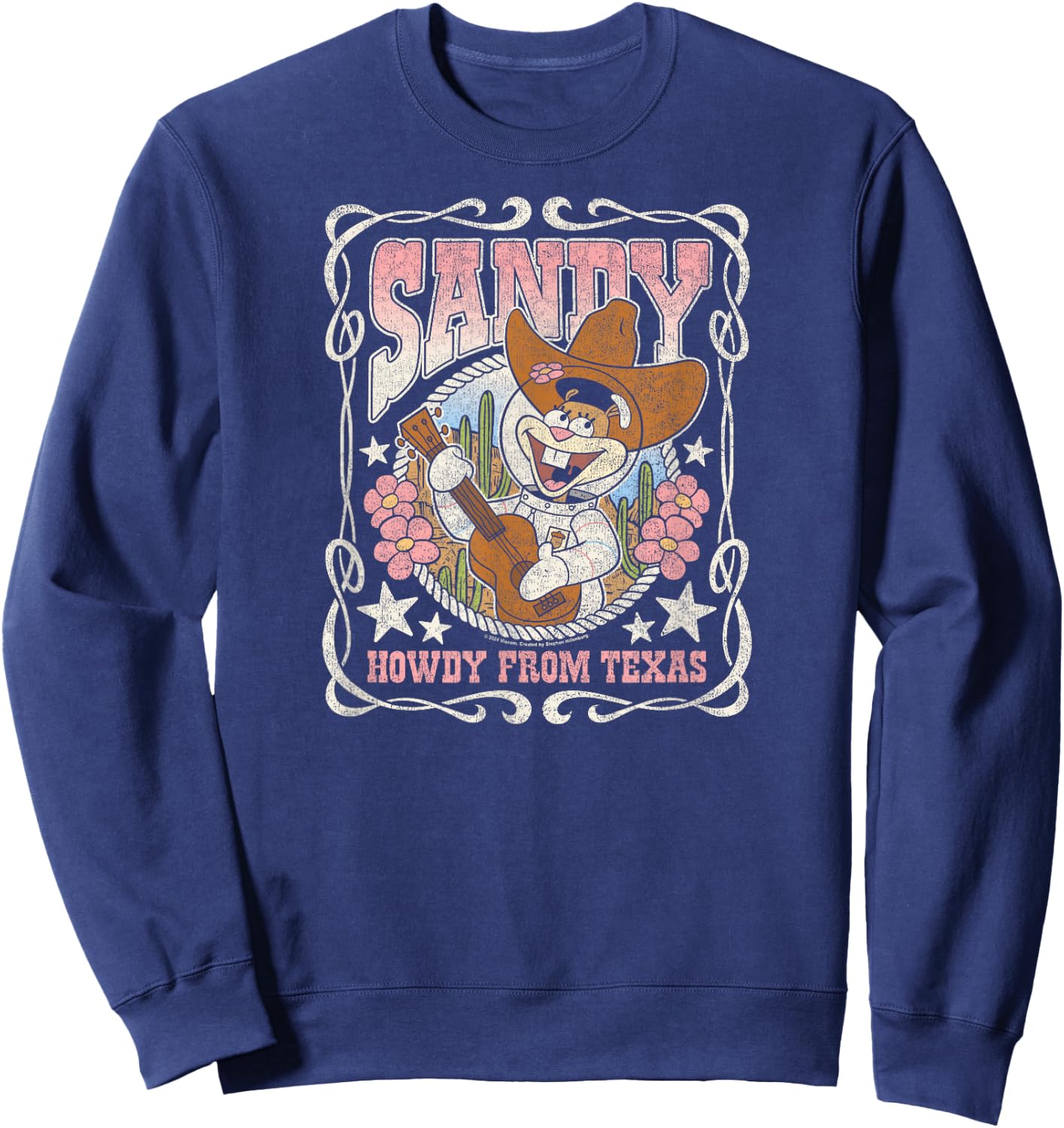 Spongebob Squarepants - Sandy Cheeks Howdy from Texas Sweatshirt - Sweatshirt | Navy